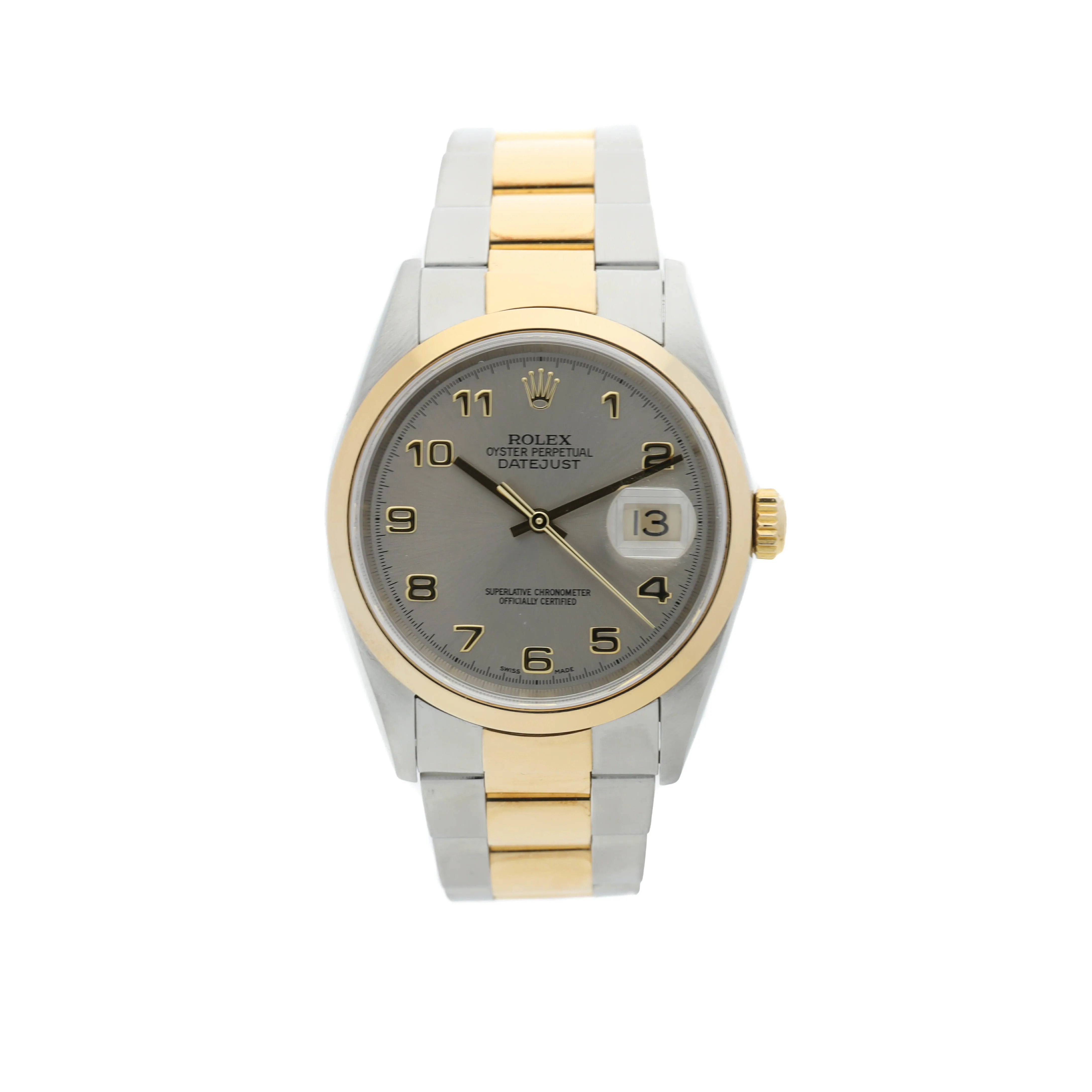 Rolex Datejust 36 16203 36mm Yellow gold and Stainless steel Silver