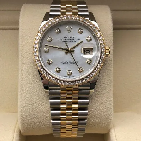 Rolex Datejust 36 126283RBR 36mm Yellow gold and Stainless steel Mother-of-pearl