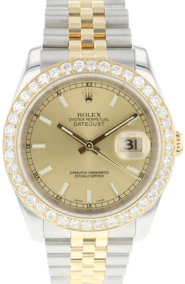 Rolex Datejust 36 126283RBR 36mm Yellow gold and Stainless steel Champagne