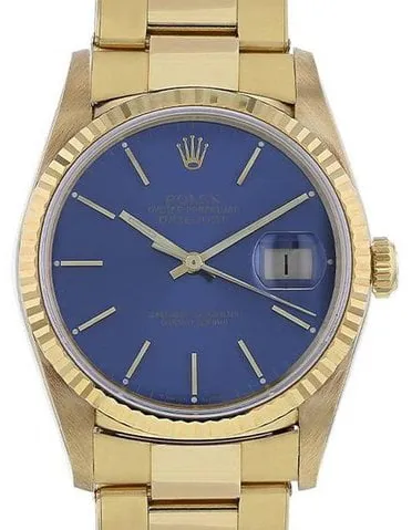 Rolex Datejust 36 16238 36mm Yellow gold Blue