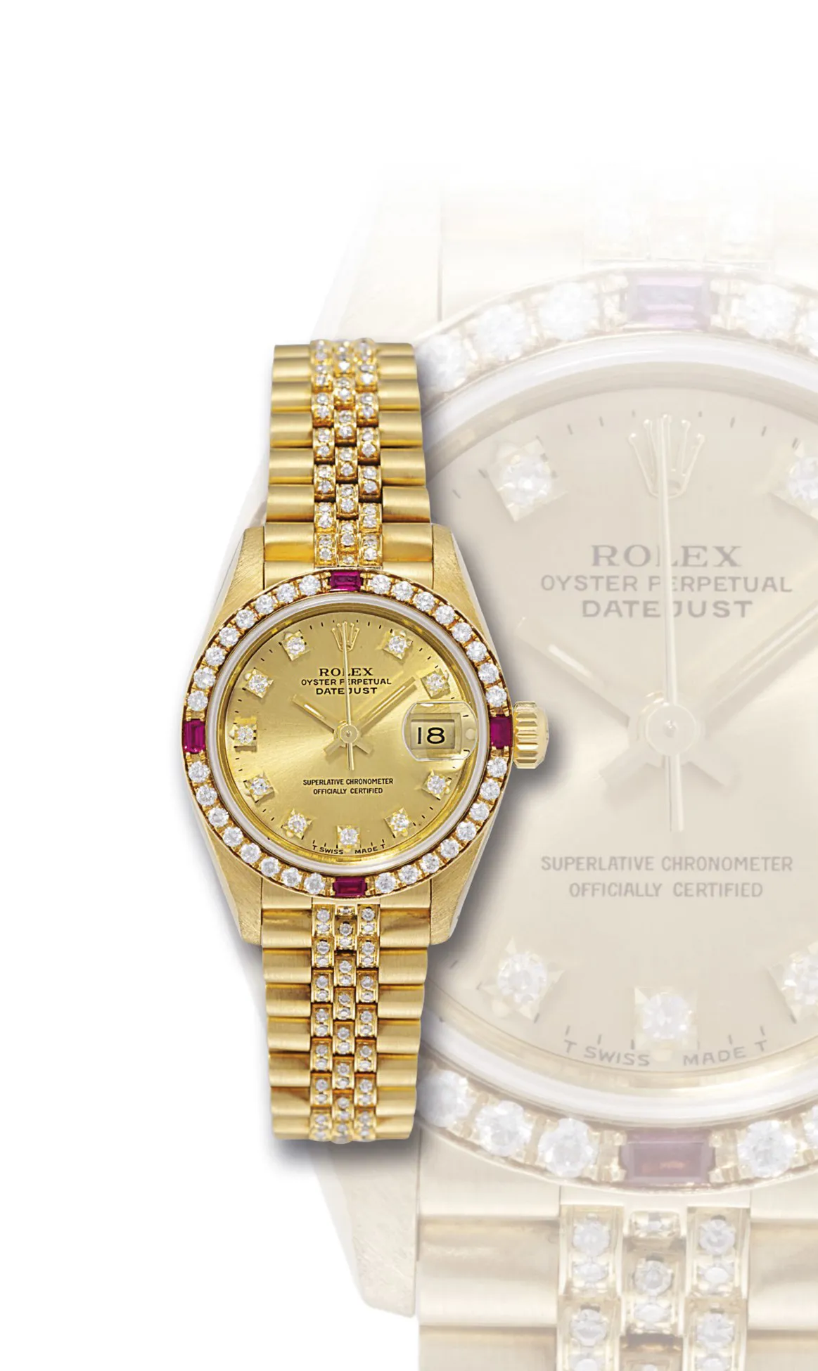 Rolex Lady-Datejust 69068 26mm Yellow gold Golden brushed