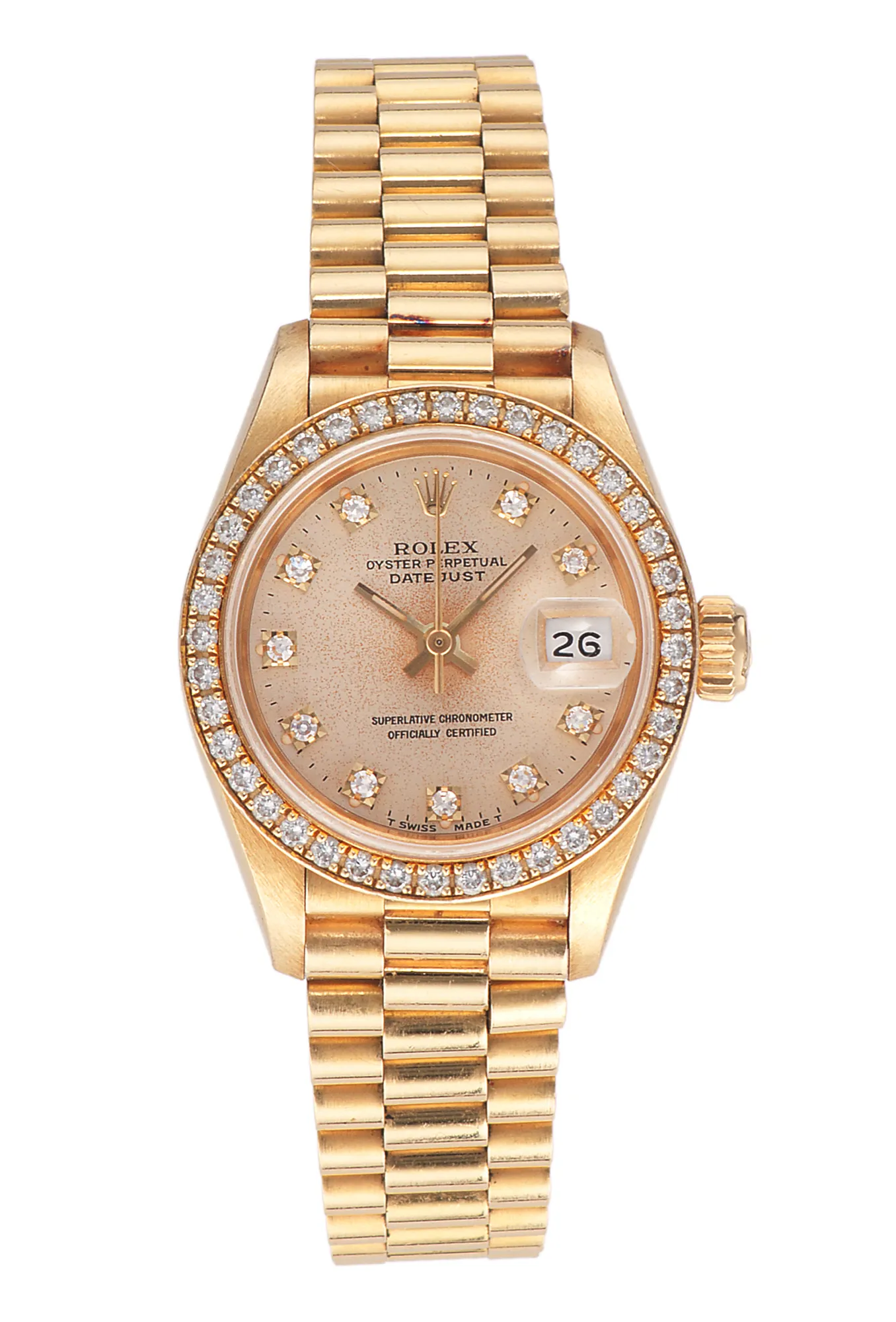 Rolex Lady-Datejust 69138 26mm Yellow gold Champagne