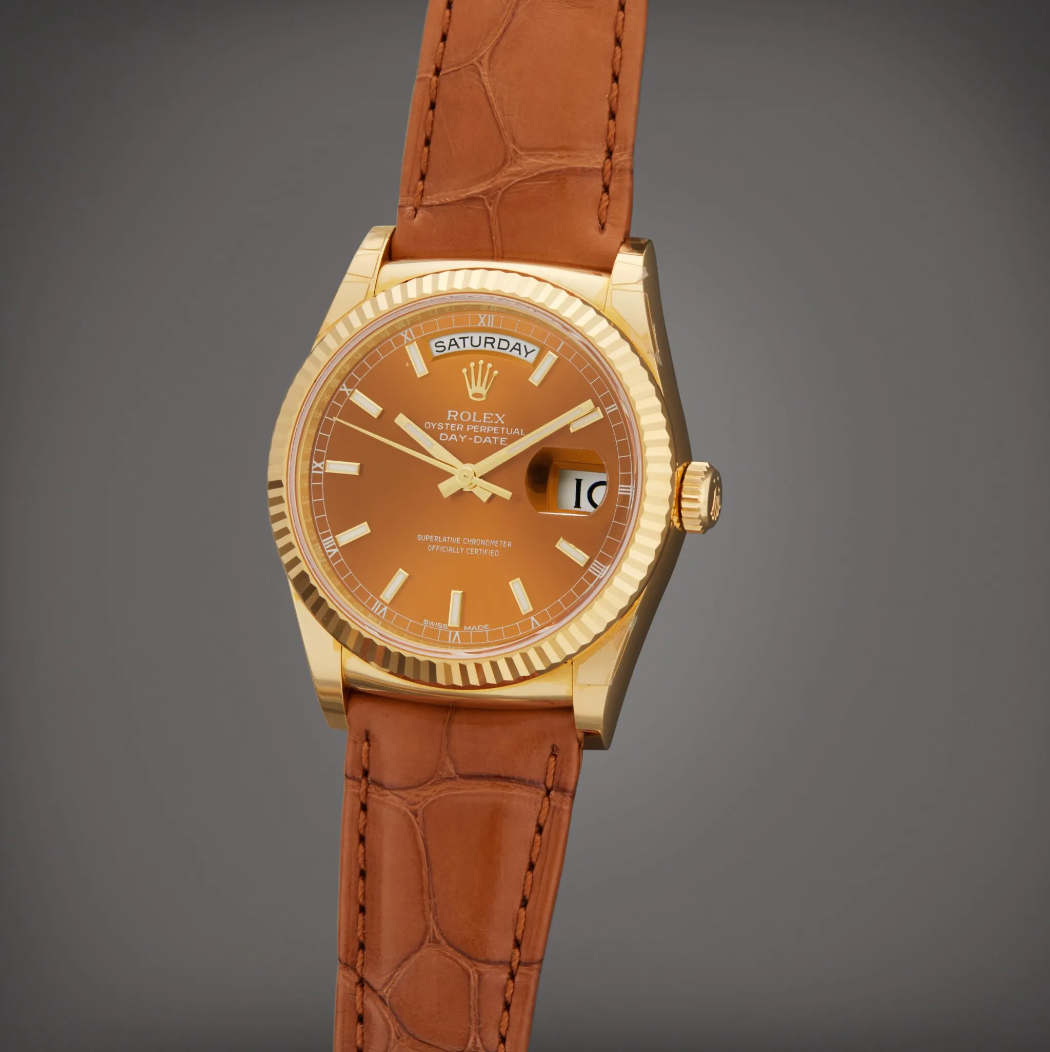 Rolex Day-Date 36 118138 36mm Yellow gold Brown