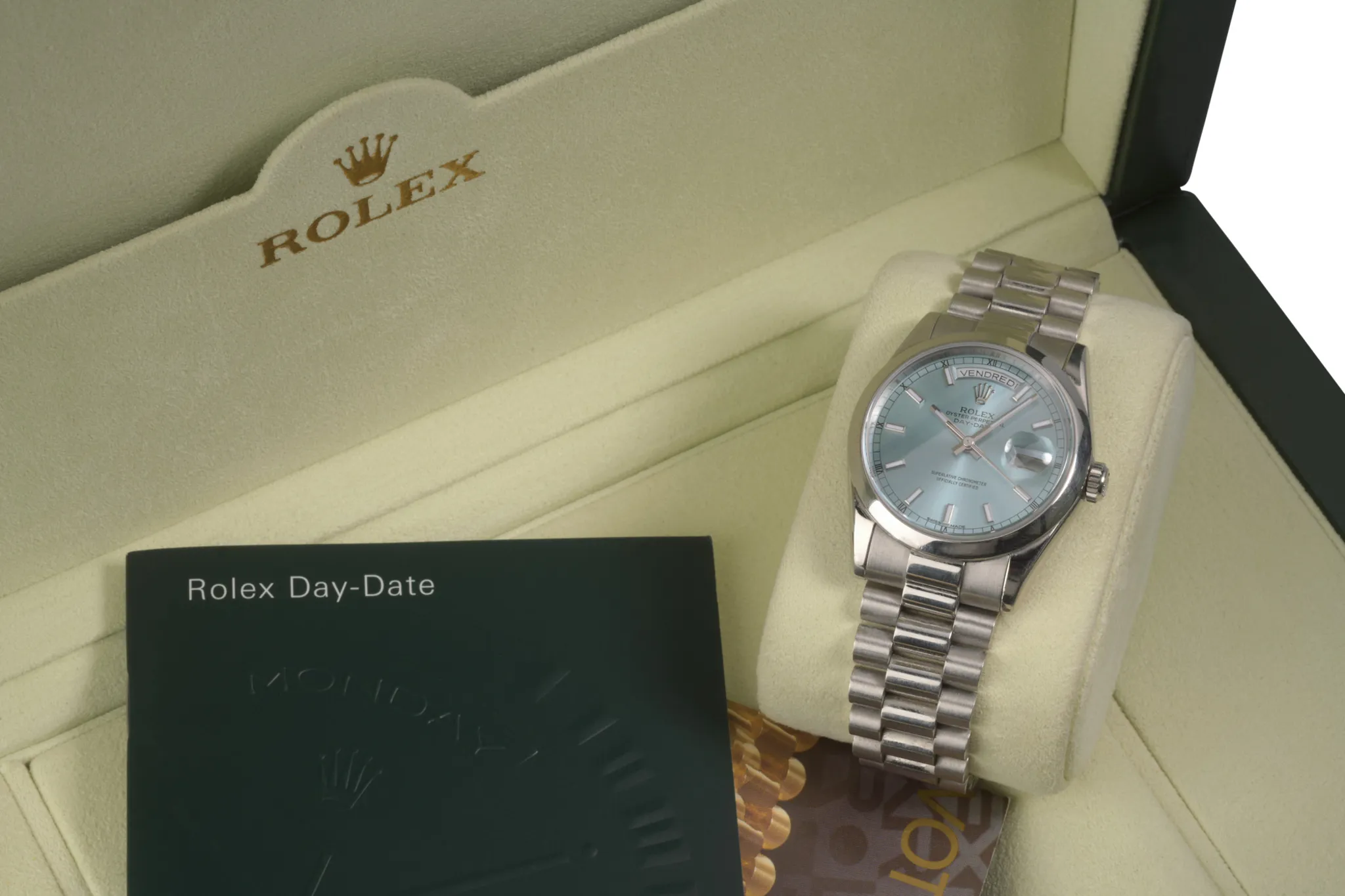 Rolex Day-Date 36 118206 36mm Platinum Blue 1