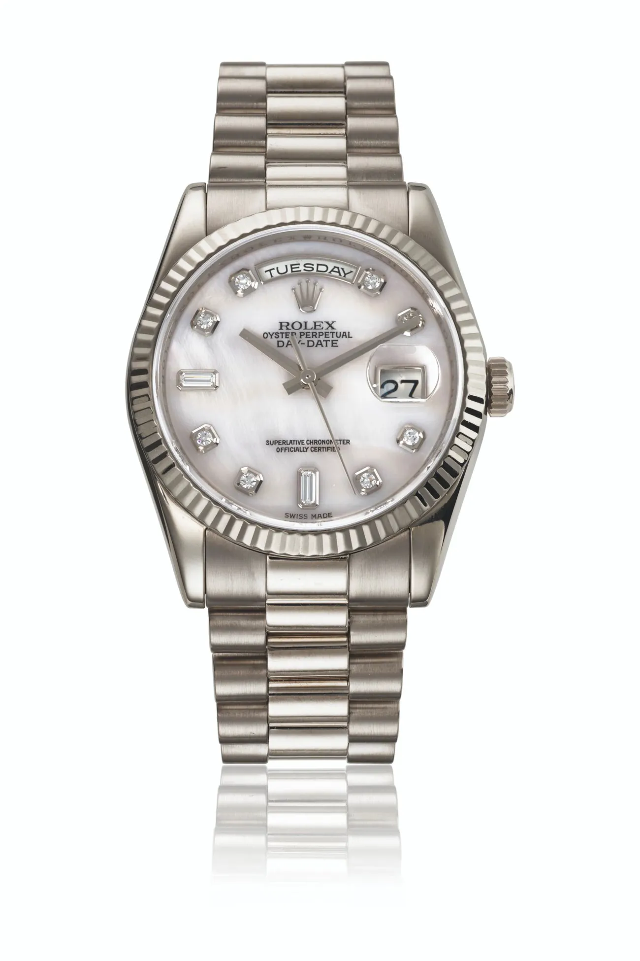 Rolex Day-Date 36 118239 36mm White gold Pink mother-of-pearl