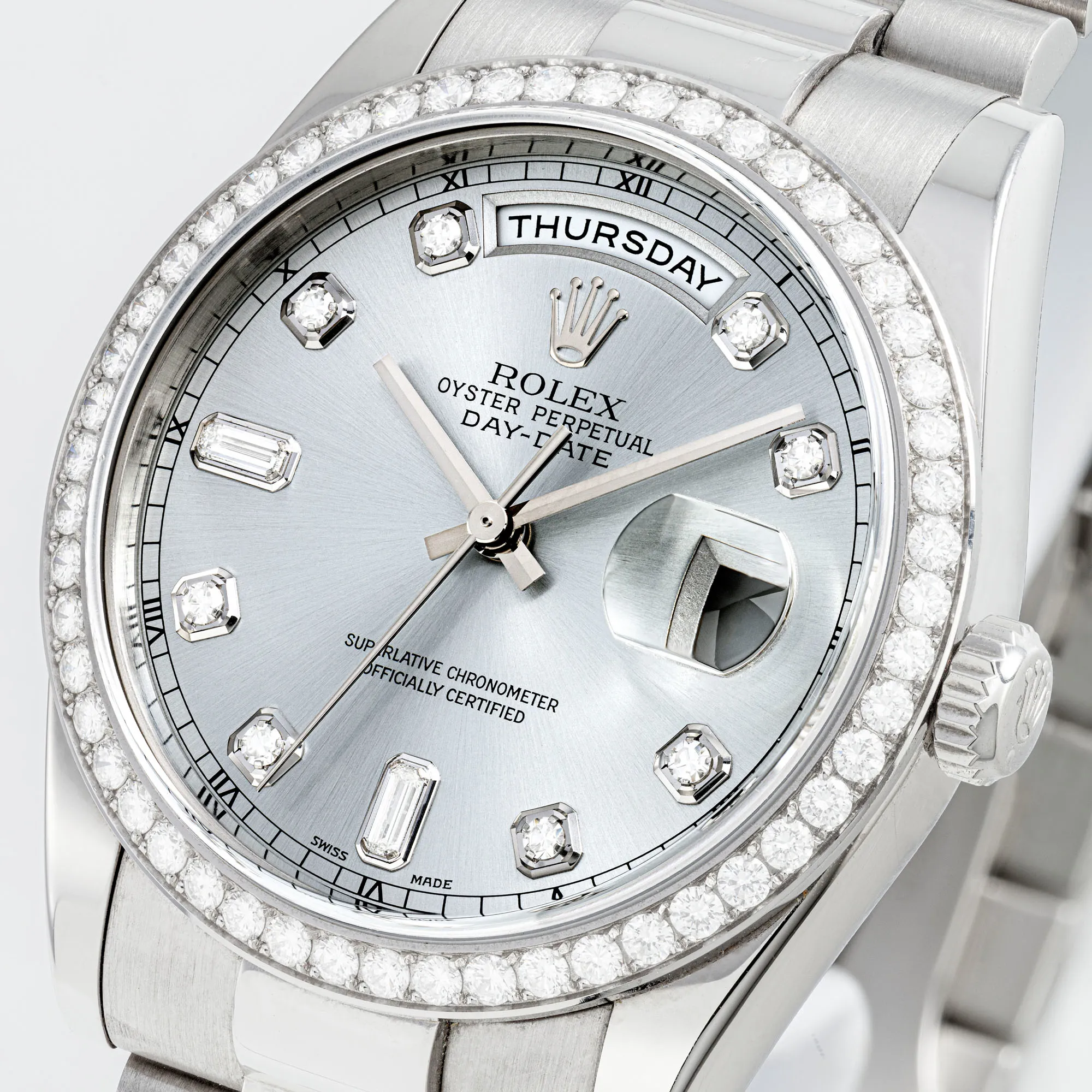 Rolex Day-Date 36 118346 36mm Platinum Silvered