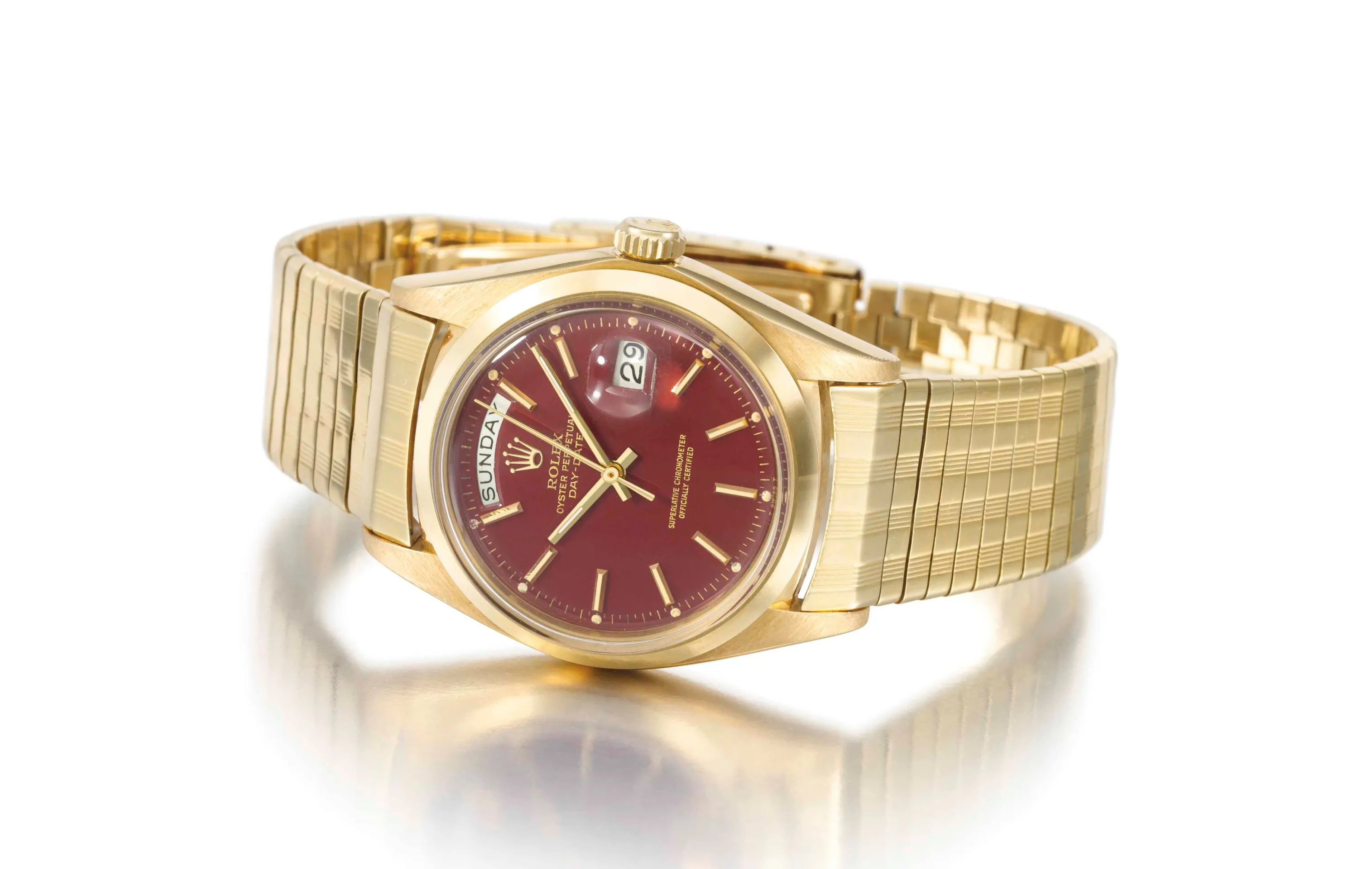 Rolex Day-Date 36 1802 36mm Yellow gold Oxblood lacquered