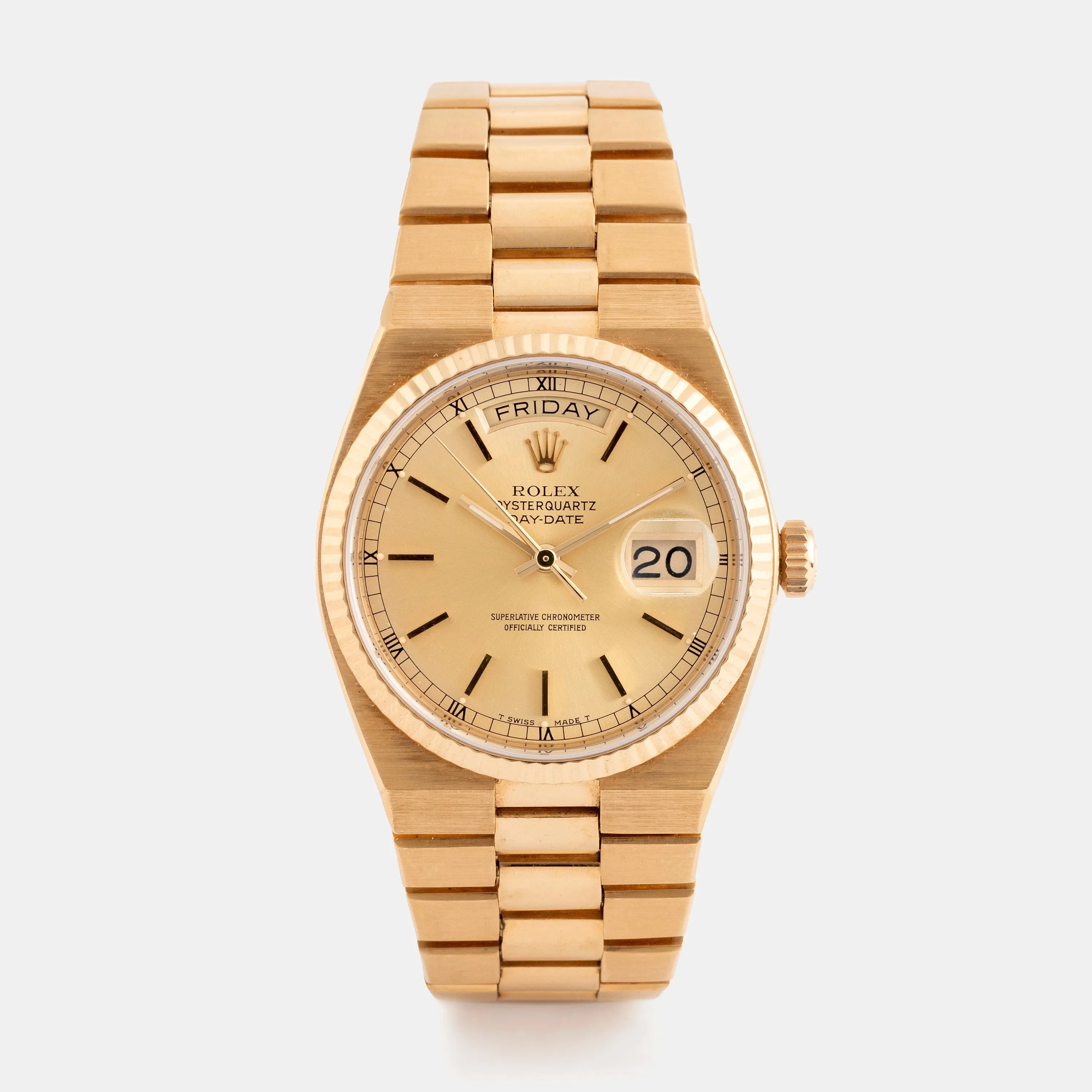 Rolex Day-Date Oysterquartz 19018 36mm Yellow gold Champagne