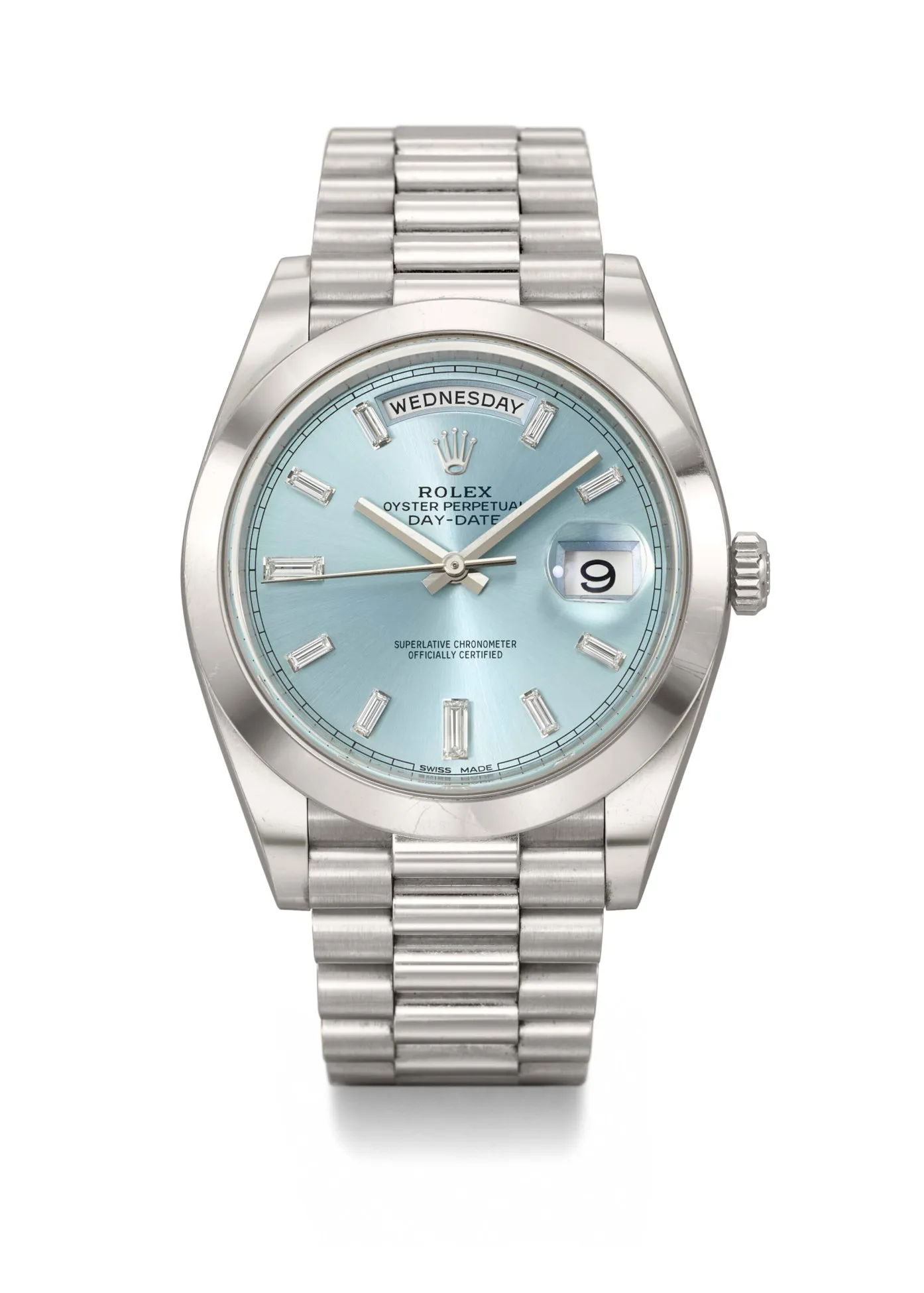 Rolex Day-Date 40 228206 40mm Platinum and Diamond Ice blue