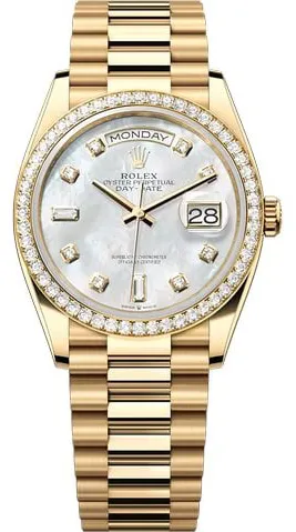 Rolex Day-Date 36 128348RBR 36mm Yellow gold Mother-of-pearl