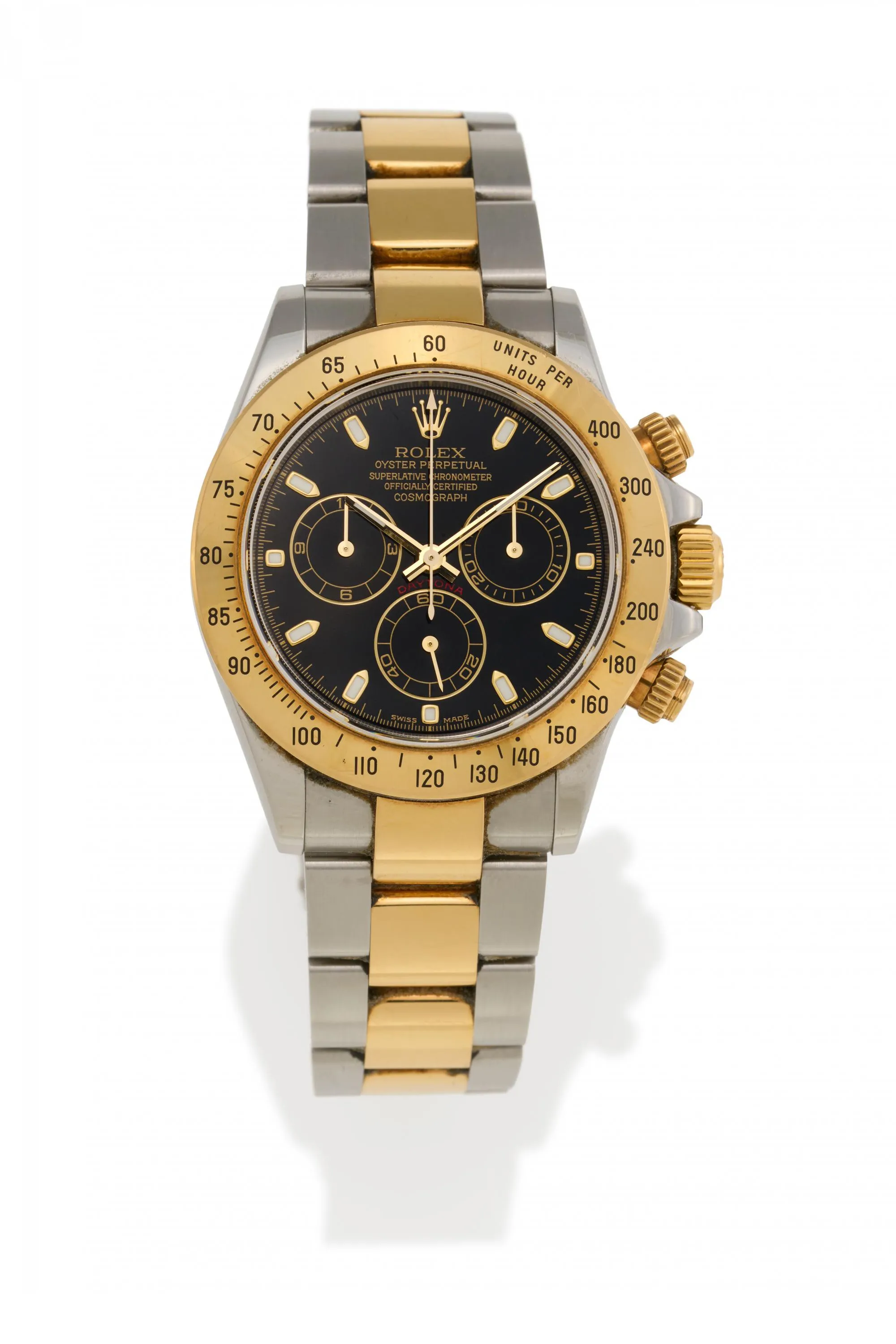 Rolex Daytona 116523 43mm Yellow gold and stainless steel Black