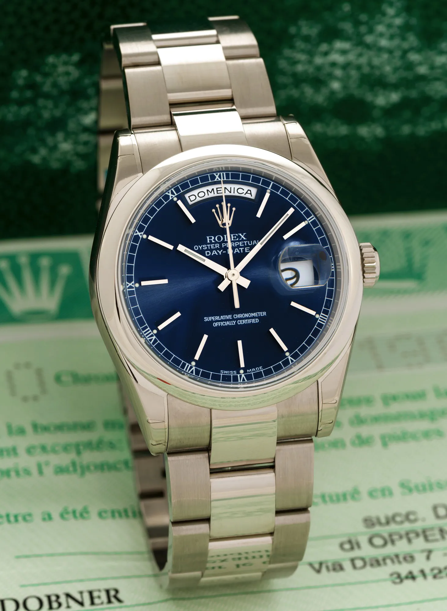 Rolex Day-Date 36 118209 36mm White gold Blue