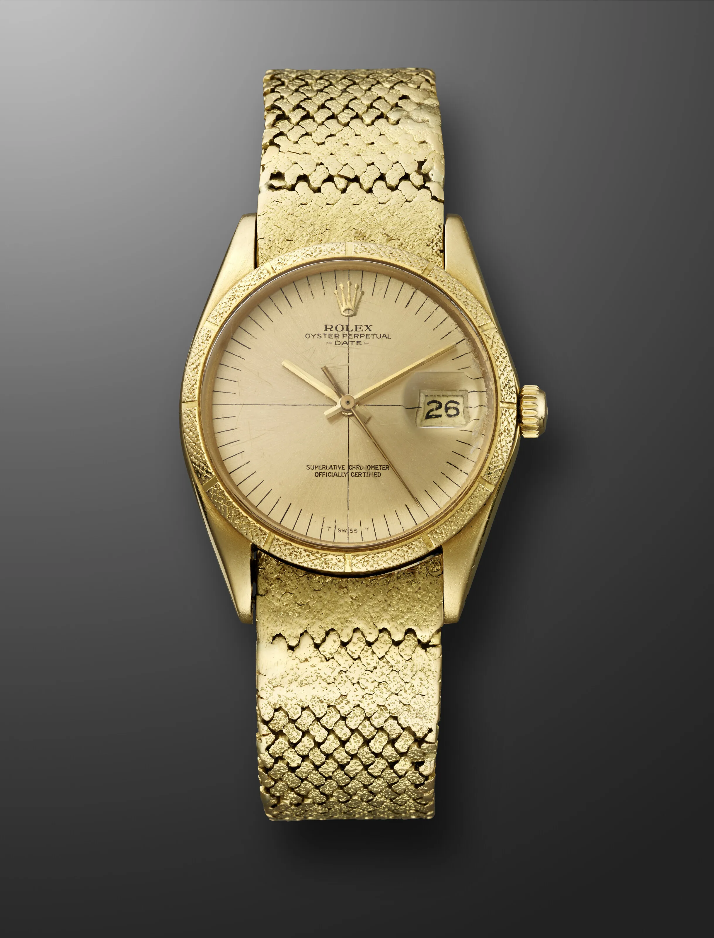 Rolex Oyster Perpetual Date 1510 35mm Yellow gold Champagne