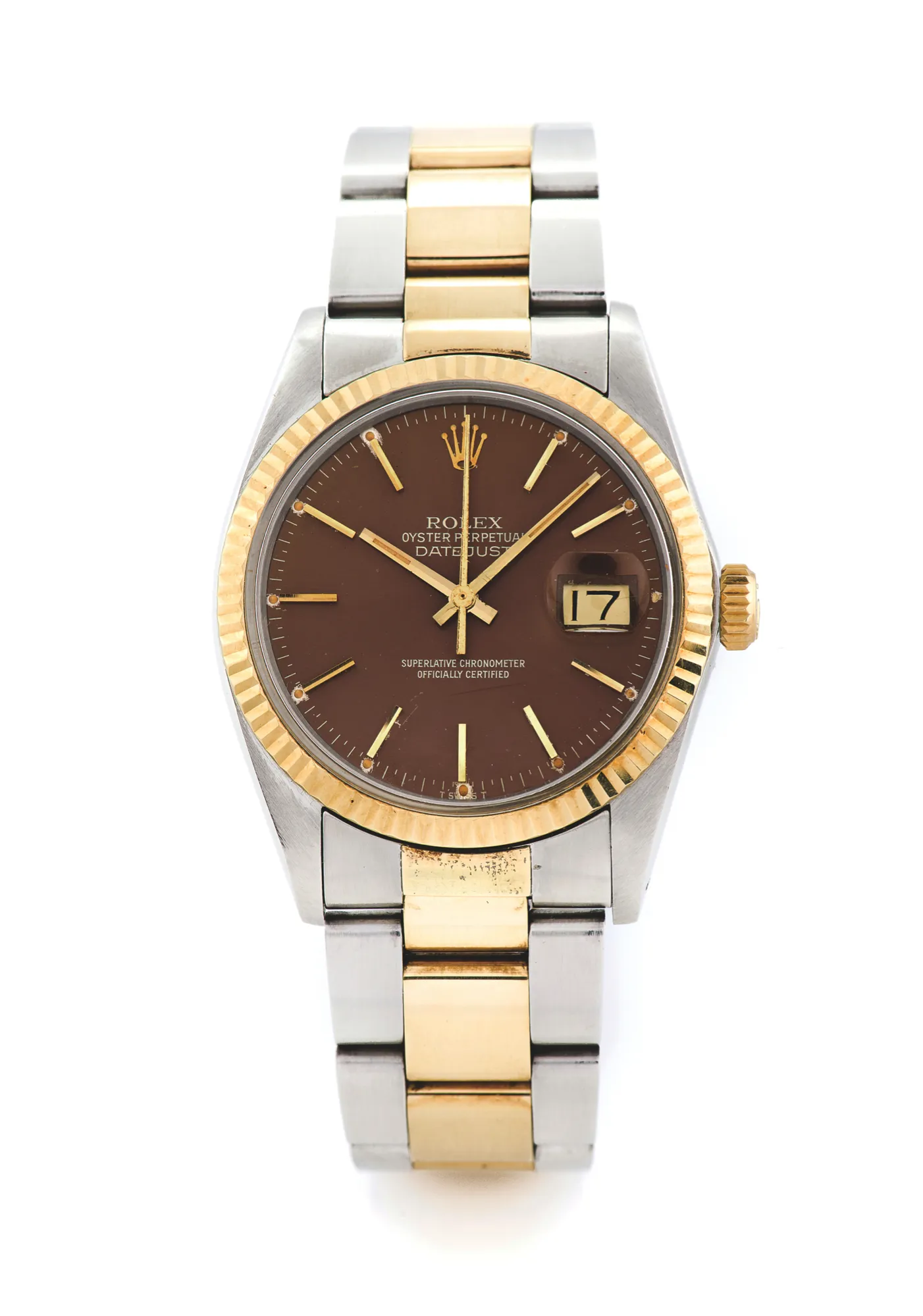 Rolex Datejust 36 16013 36mm Yellow gold and stainless steel Brown