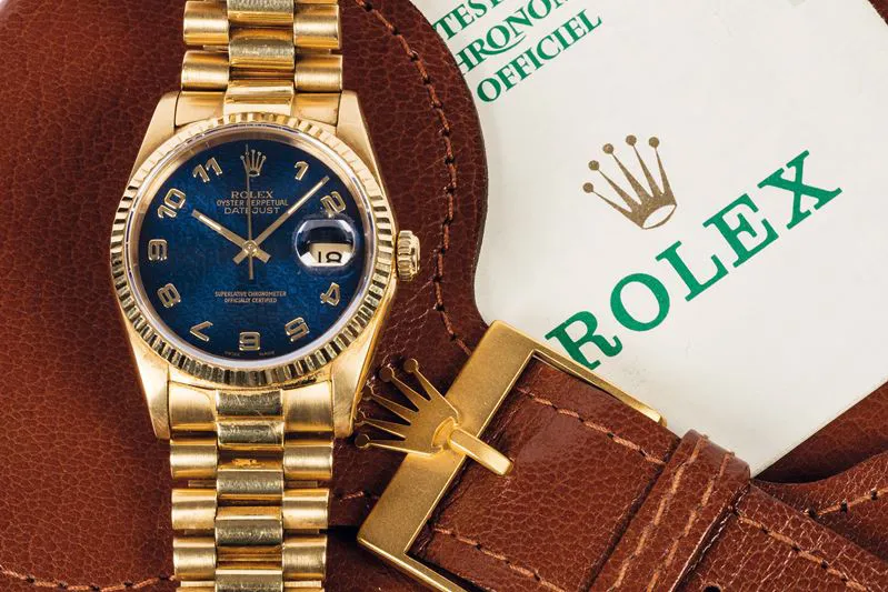 Rolex Datejust 36 16238 36mm Yellow gold Blue