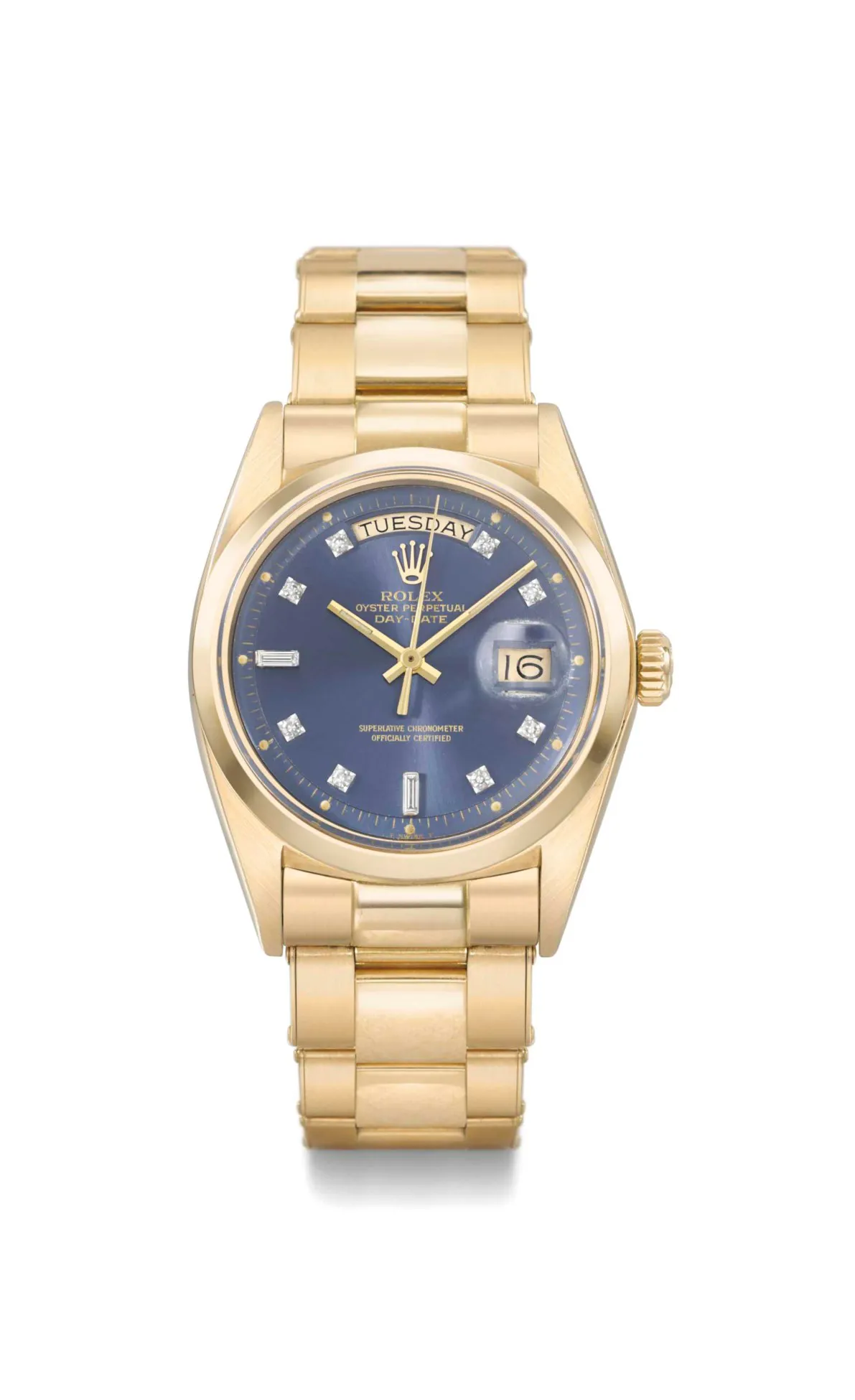 Rolex Oyster Perpetual 1802/1803 36mm Yellow gold Blue