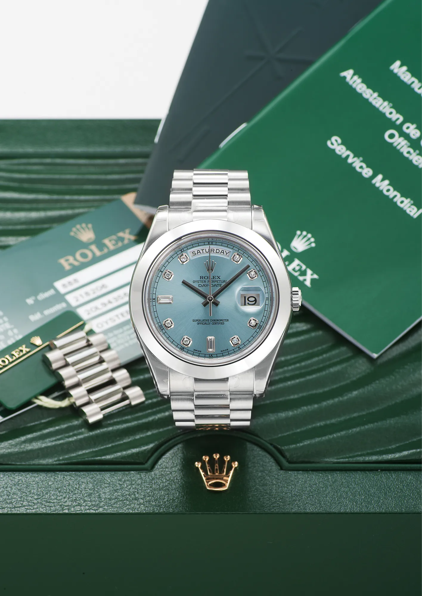 Rolex Day-Date II 218206 41mm Platinum Blue