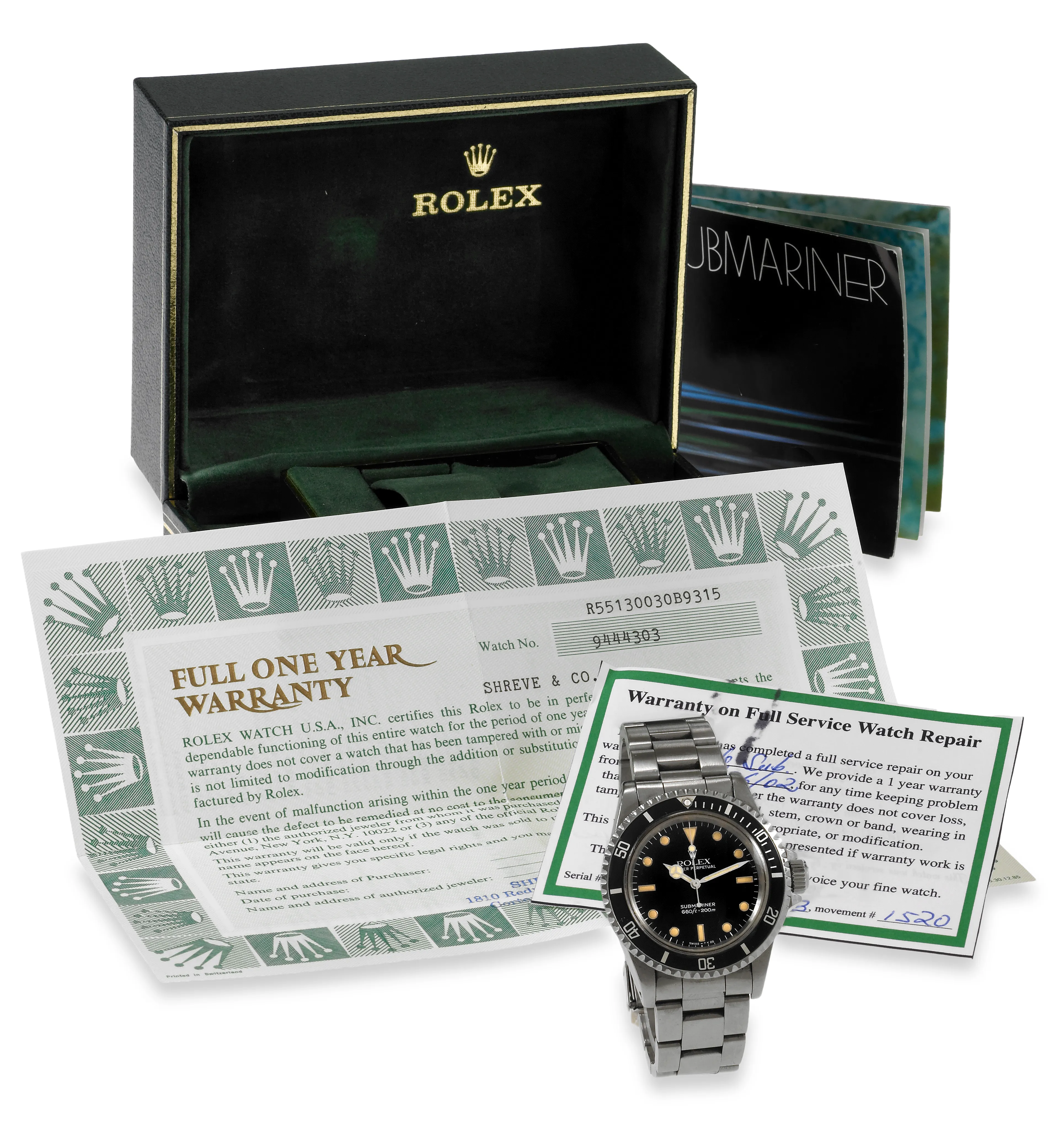 Rolex Submariner 5513 40mm Stainless steel Black