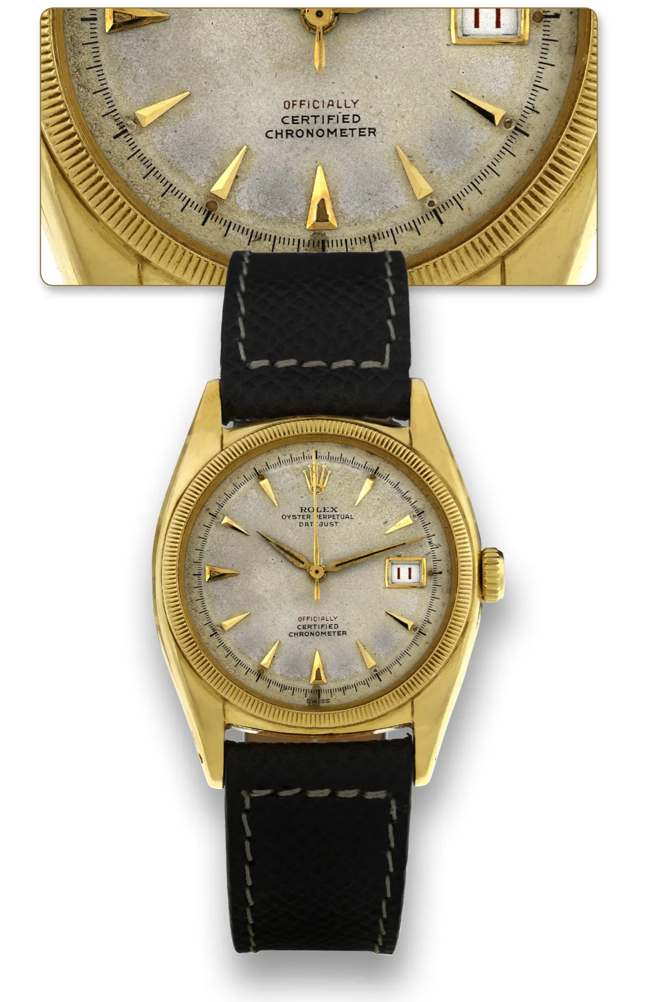 Rolex Oyster Perpetual 6075 36mm Yellow gold Silver