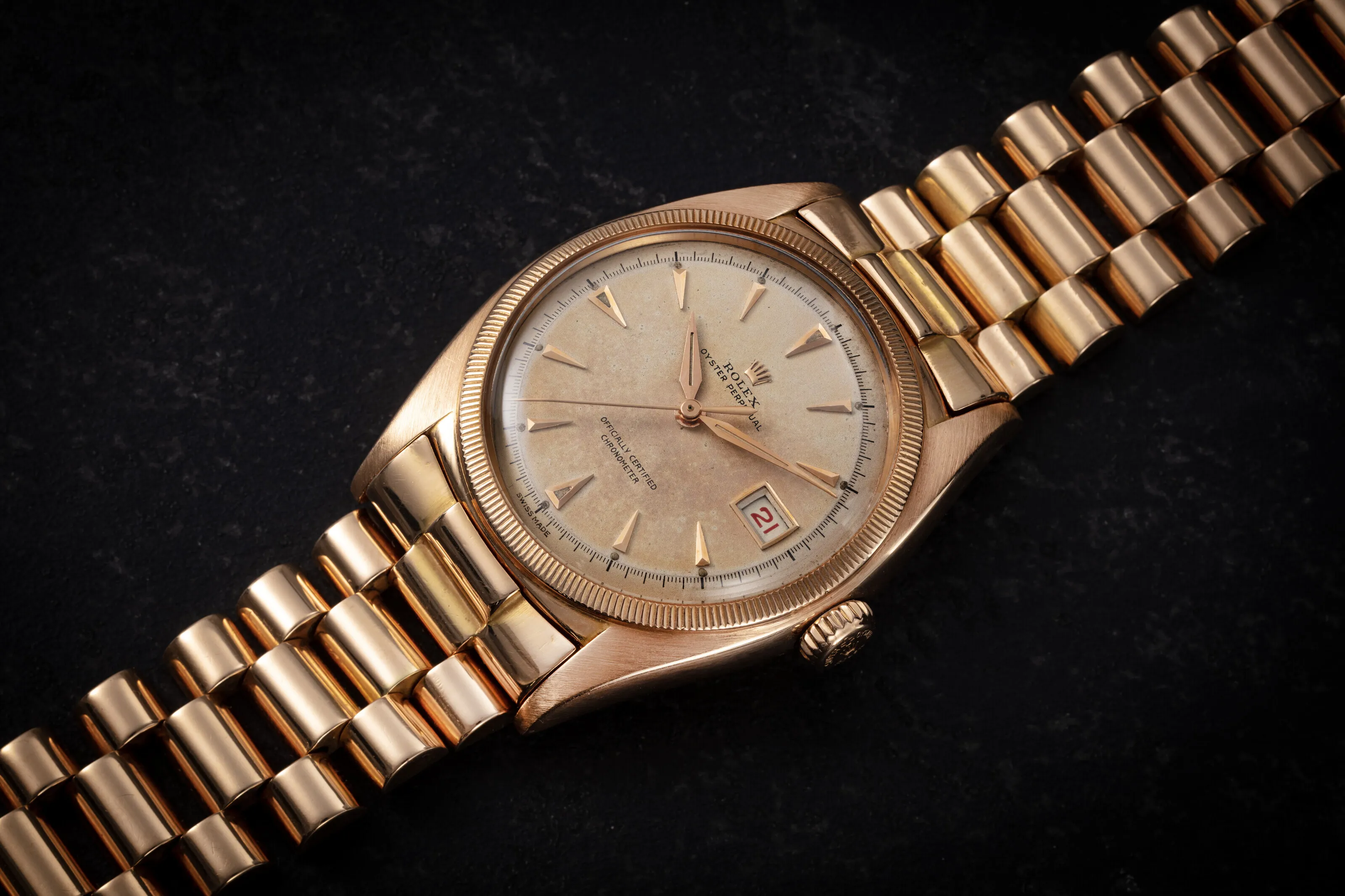 Rolex Datejust 36 6105 36mm Rose gold Cream