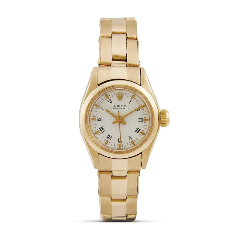 Rolex Oyster Perpetual 26 6718 24mm Yellow gold White