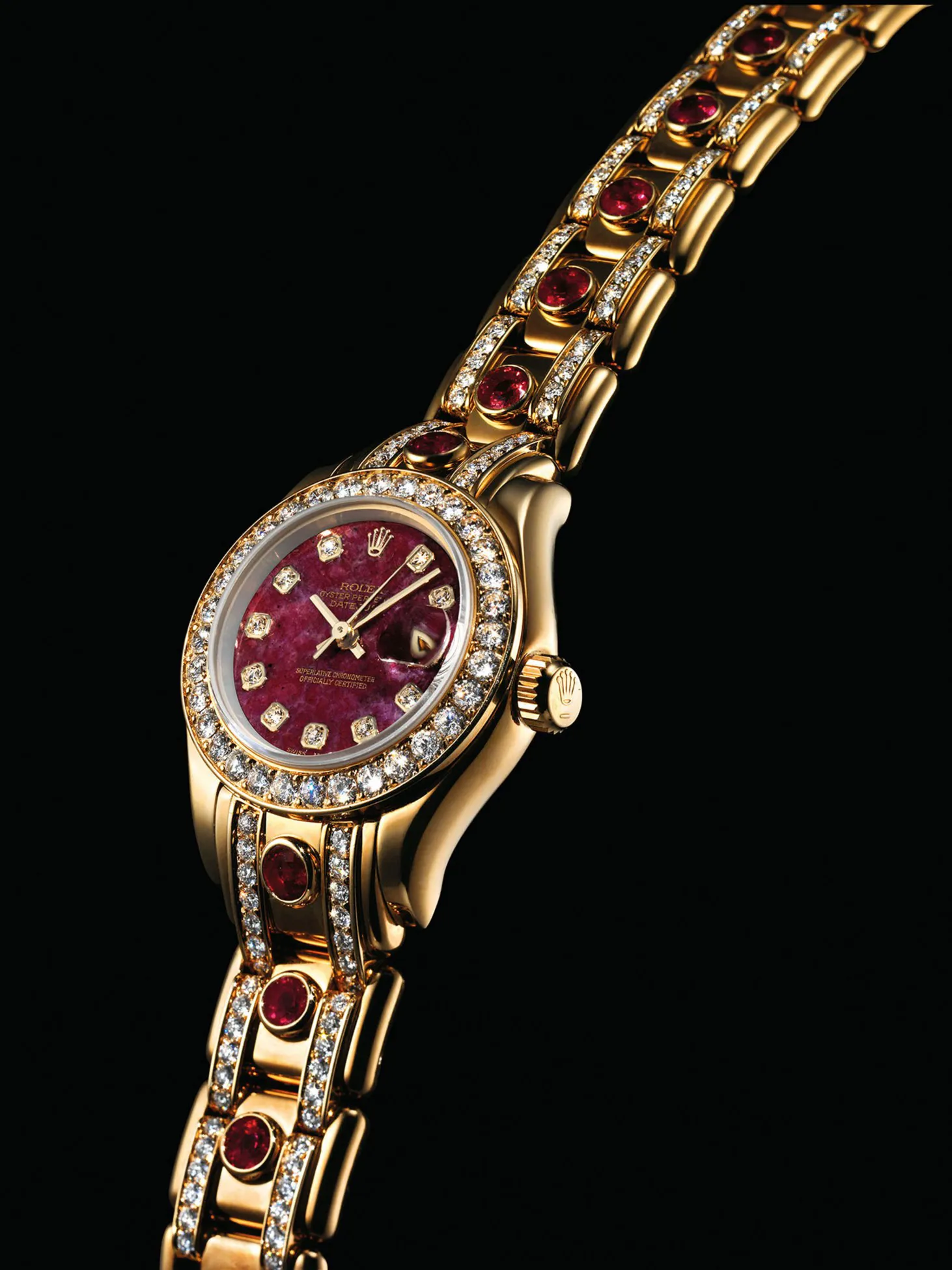 Rolex Pearlmaster 69298 27mm Yellow gold Red