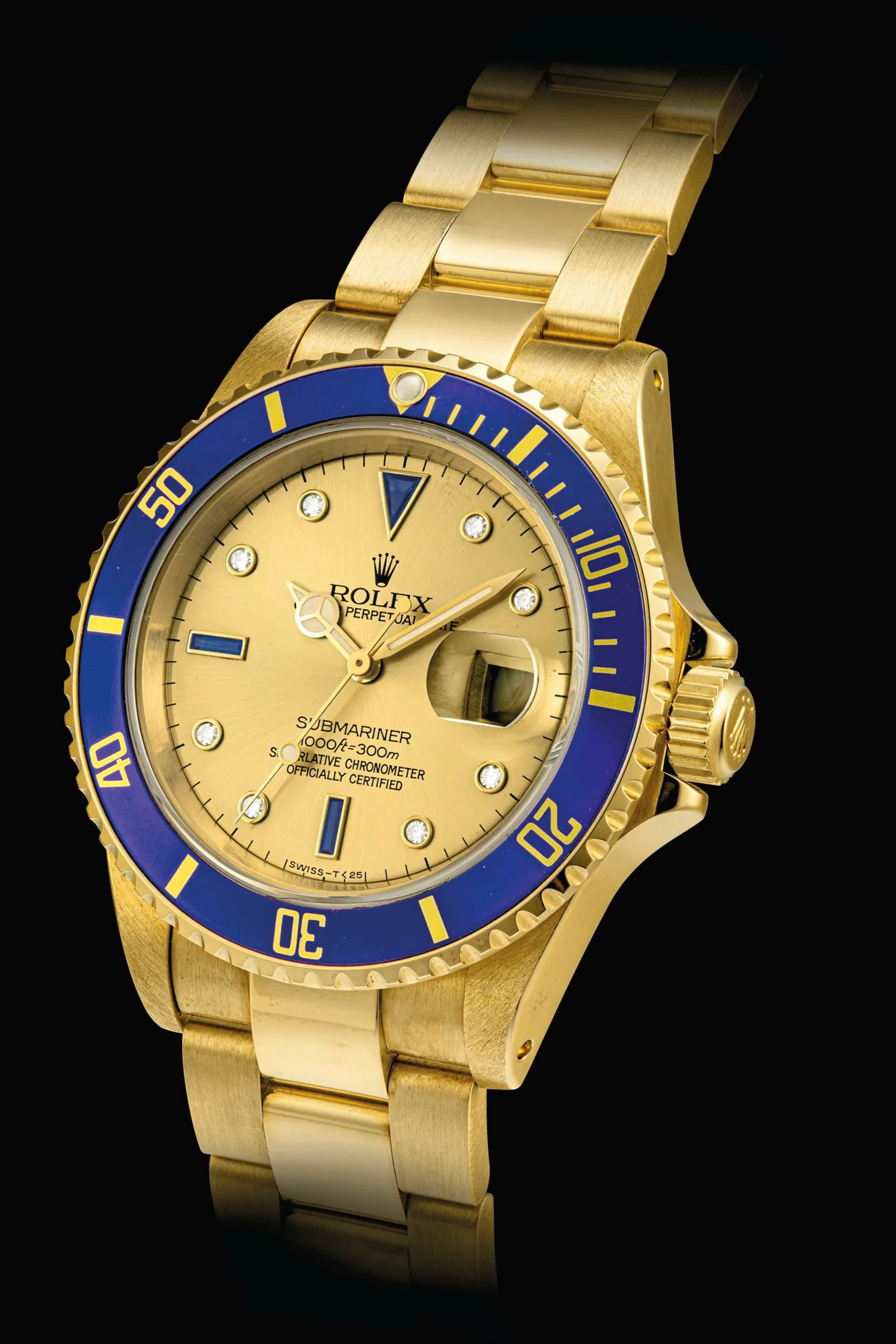 Rolex Submariner 16618 40mm 18k gold, diamond and sapphire-set Gold