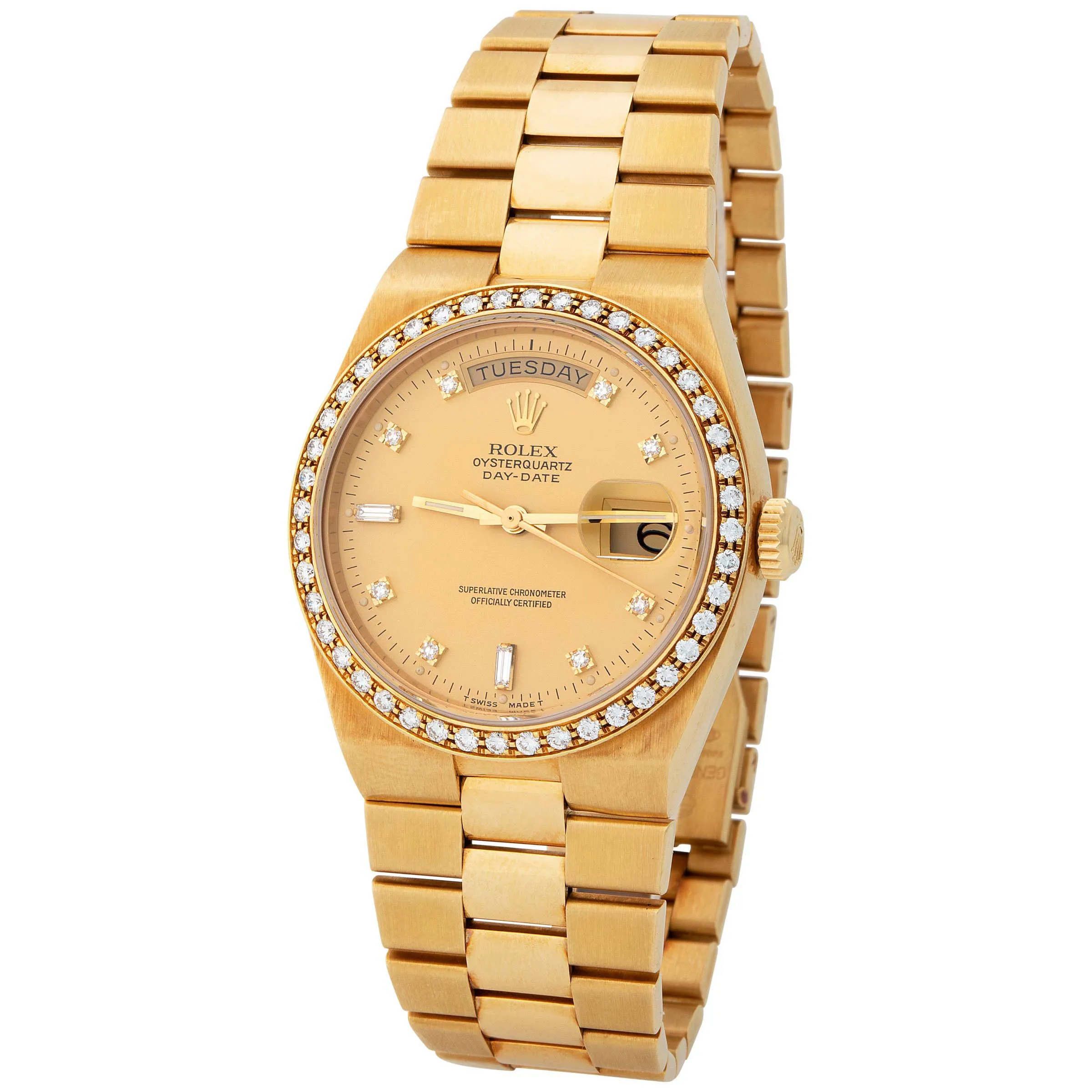 Rolex Day-Date Oysterquartz 19048 36mm Yellow gold Champagne