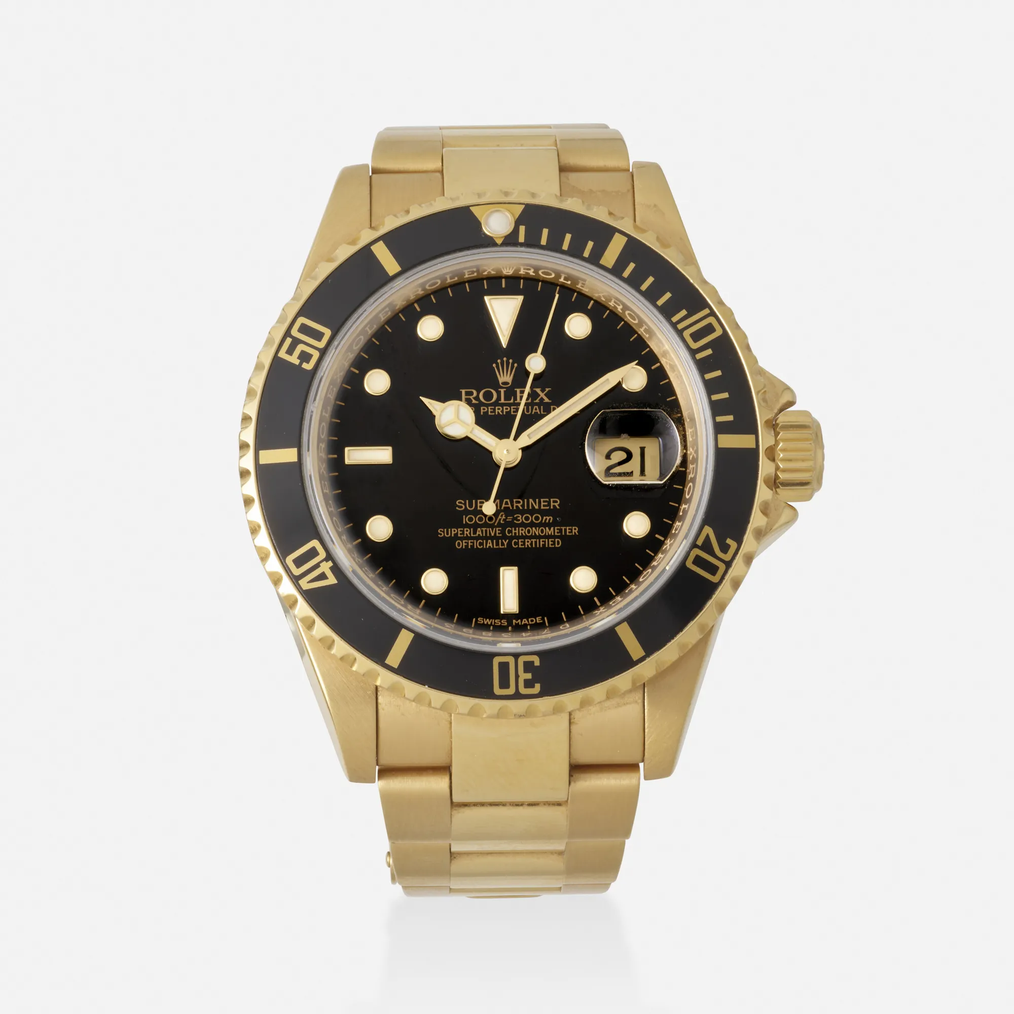 Rolex Submariner Date 16618LN 40mm Yellow gold Black