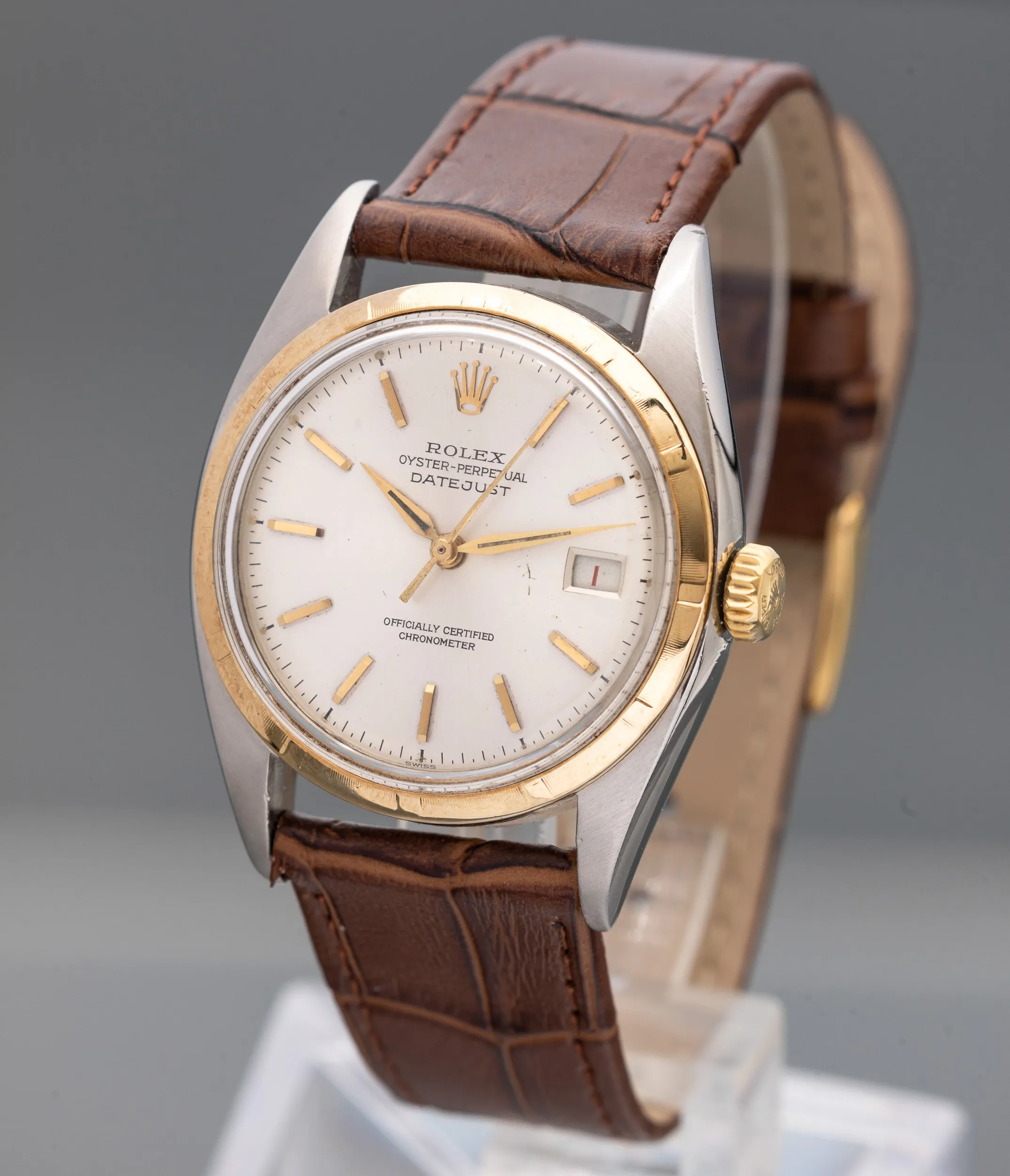 Rolex Oyster Perpetual 6075 36mm Yellow gold and Stainless steel Silver 1