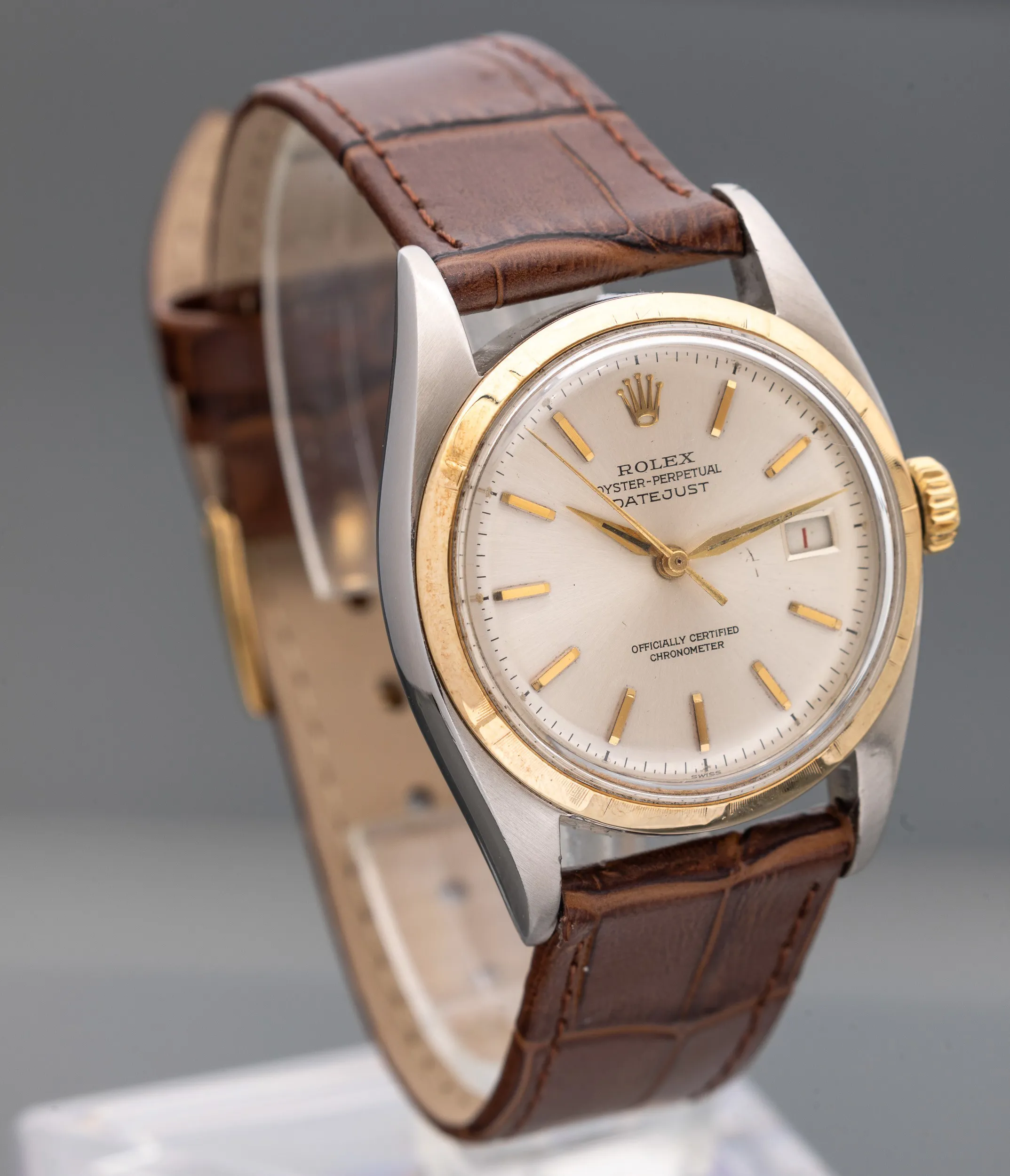 Rolex Oyster Perpetual 6075 36mm Yellow gold and Stainless steel Silver 2