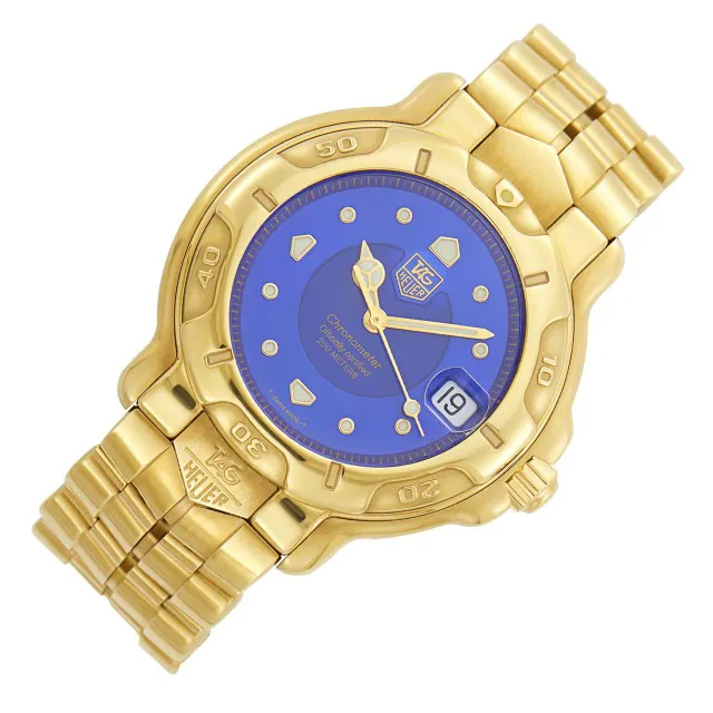 TAG Heuer 6000 WH 514 38mm Yellow gold Blue