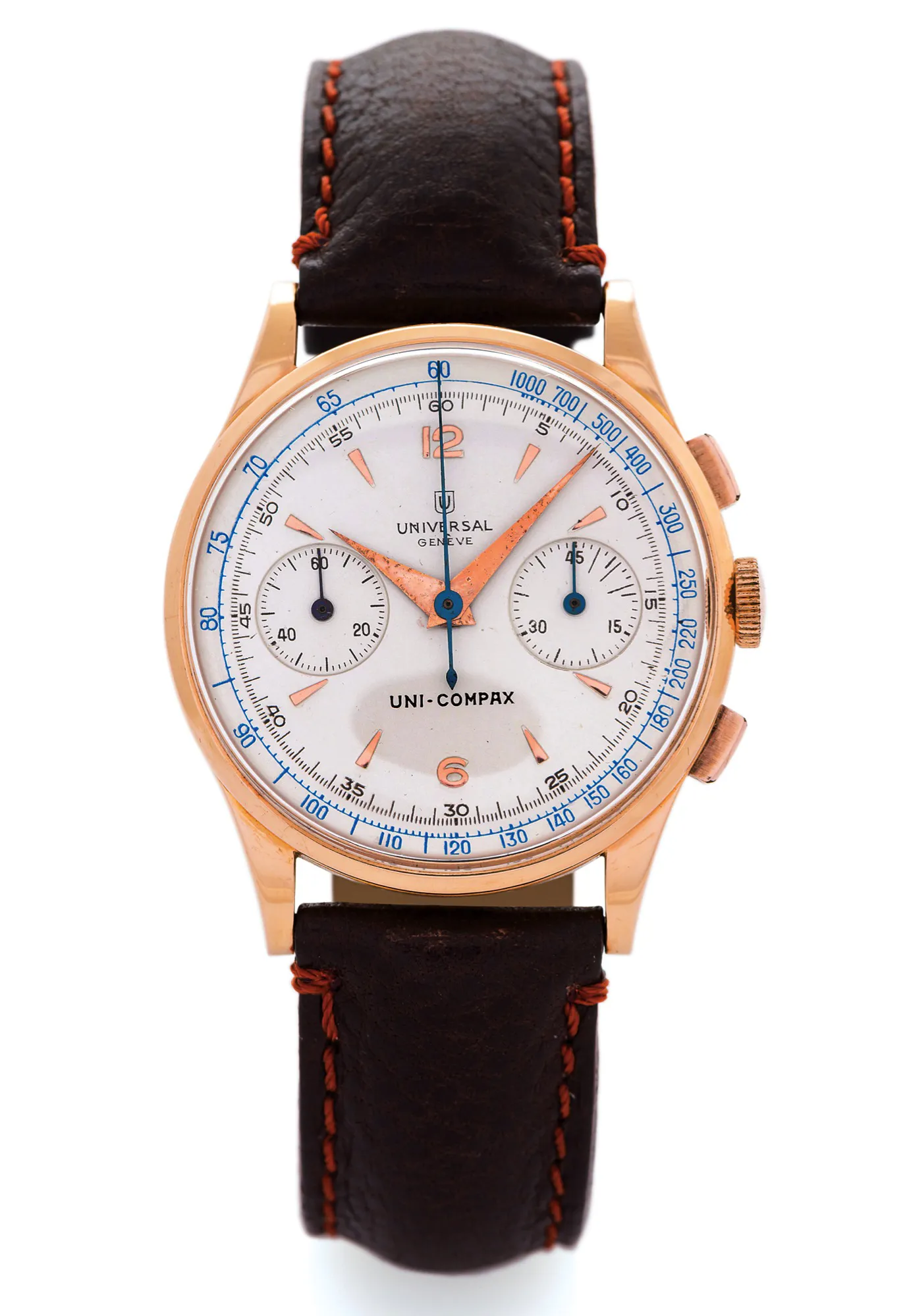 Universal Genève Compax 124103 37mm Rose gold Silver