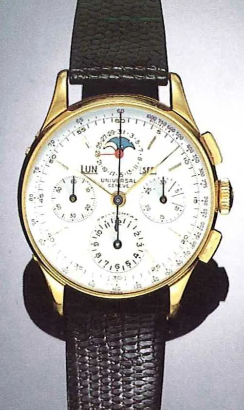 Universal Genève Tri-Compax 37mm Yellow gold Silver