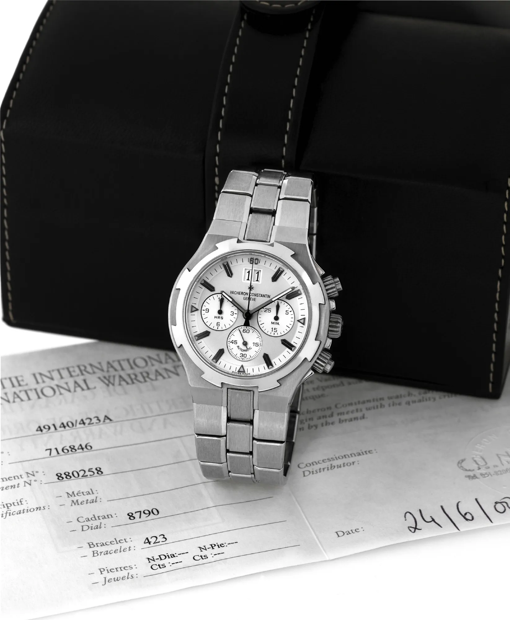 Vacheron Constantin Overseas Chronograph 49140 42mm Stainless steel Silver