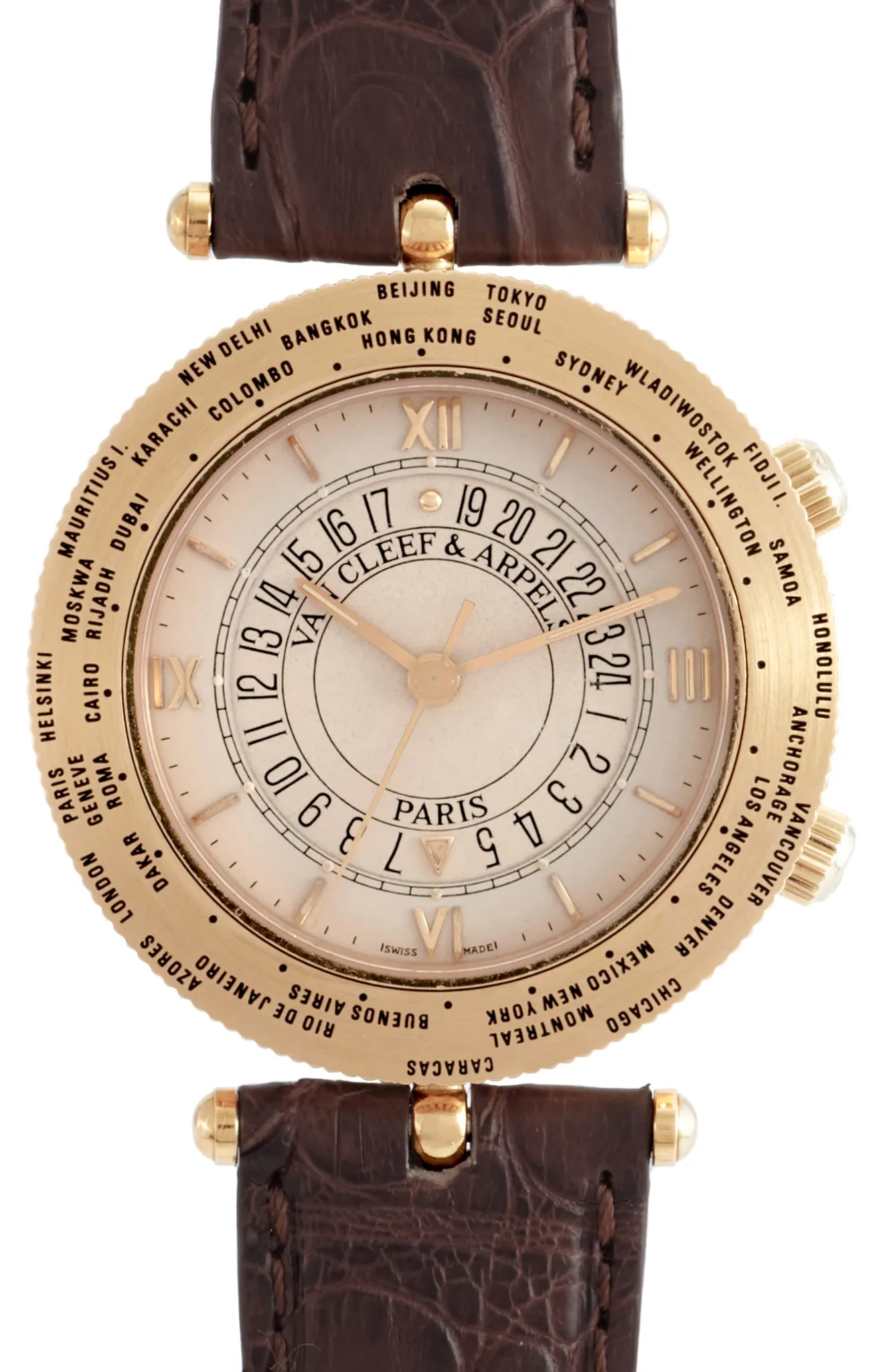 Van Cleef & Arpels Traveler 36mm Yellow gold Silver