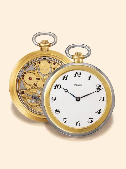 Van Cleef & Arpels 49mm Yellow gold Silver