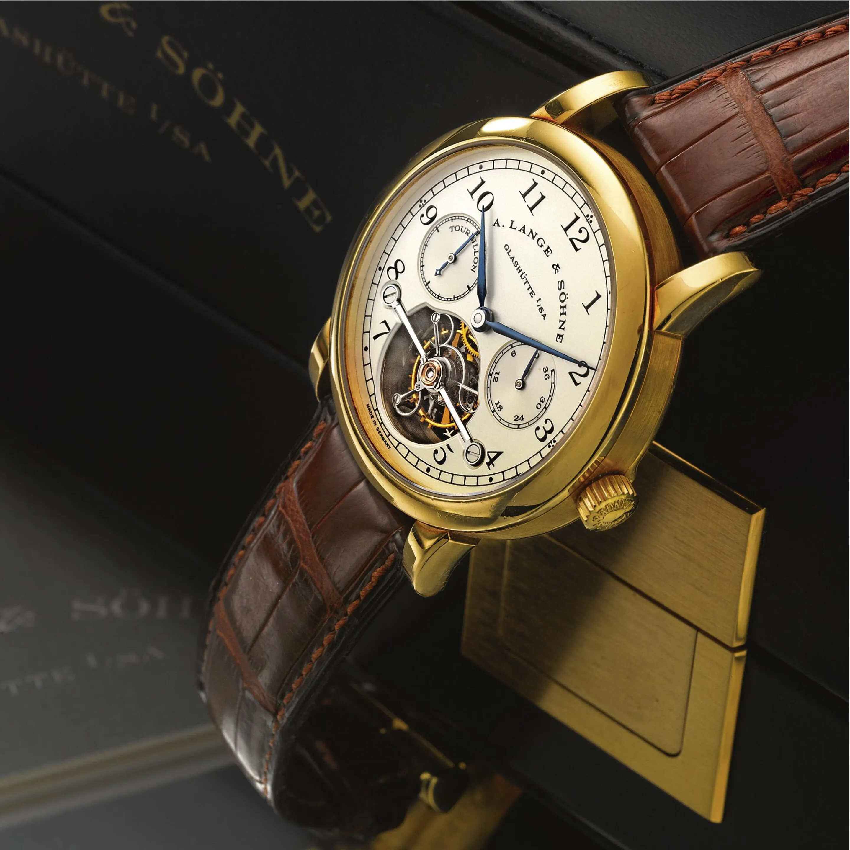 A. Lange & Söhne Tourbillon 701.001 39mm Yellow gold Silver