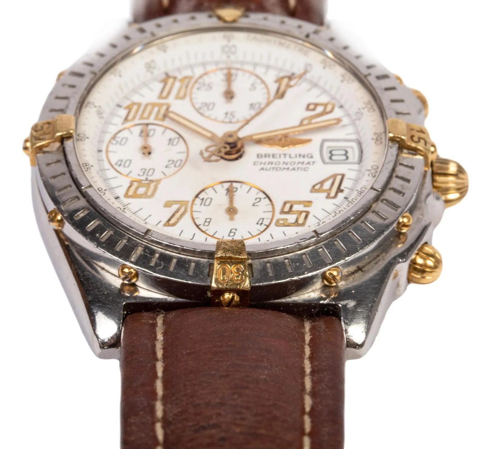 Breitling Chronomat B13350 38mm Yellow gold and stainless steel White 6