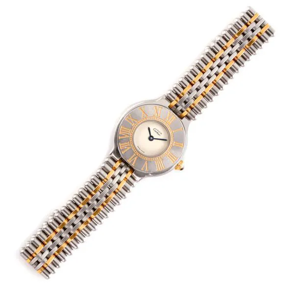 Cartier Must 21 125000P 27mm Yellow gold and Stainless steel Cream