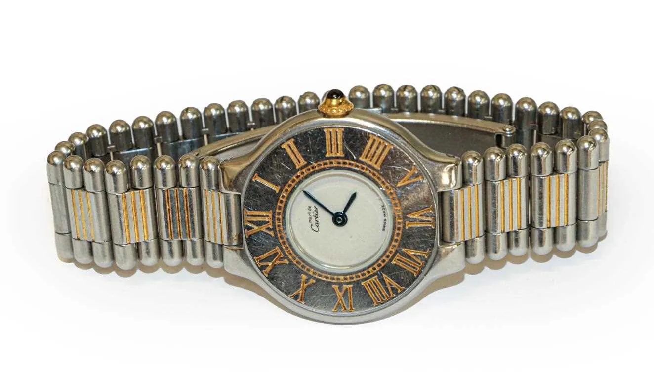 Cartier Must de Cartier 28mm Yellow gold and stainless steel White