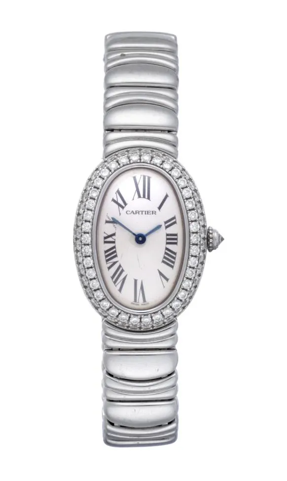 Cartier Baignoire 1955 23mm White gold Silver