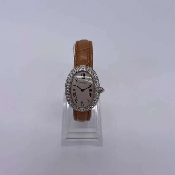 Cartier Baignoire 1955 23mm White gold White