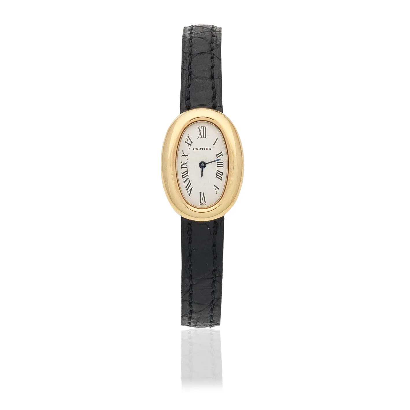 Cartier Baignoire 1960 18mm Yellow gold Silver