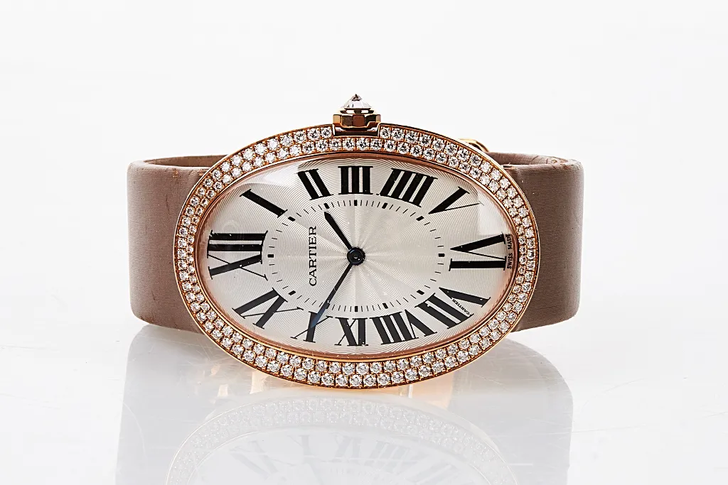 Cartier Baignoire WB520005 34mm Rose gold Silver