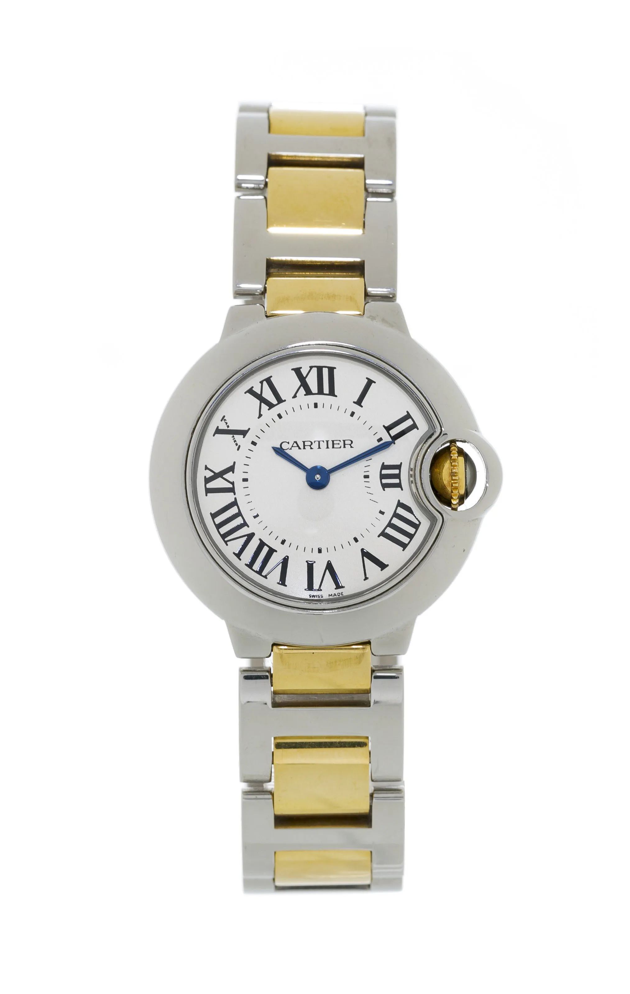 Cartier Ballon Bleu 3009 28mm Yellow gold and Stainless steel White