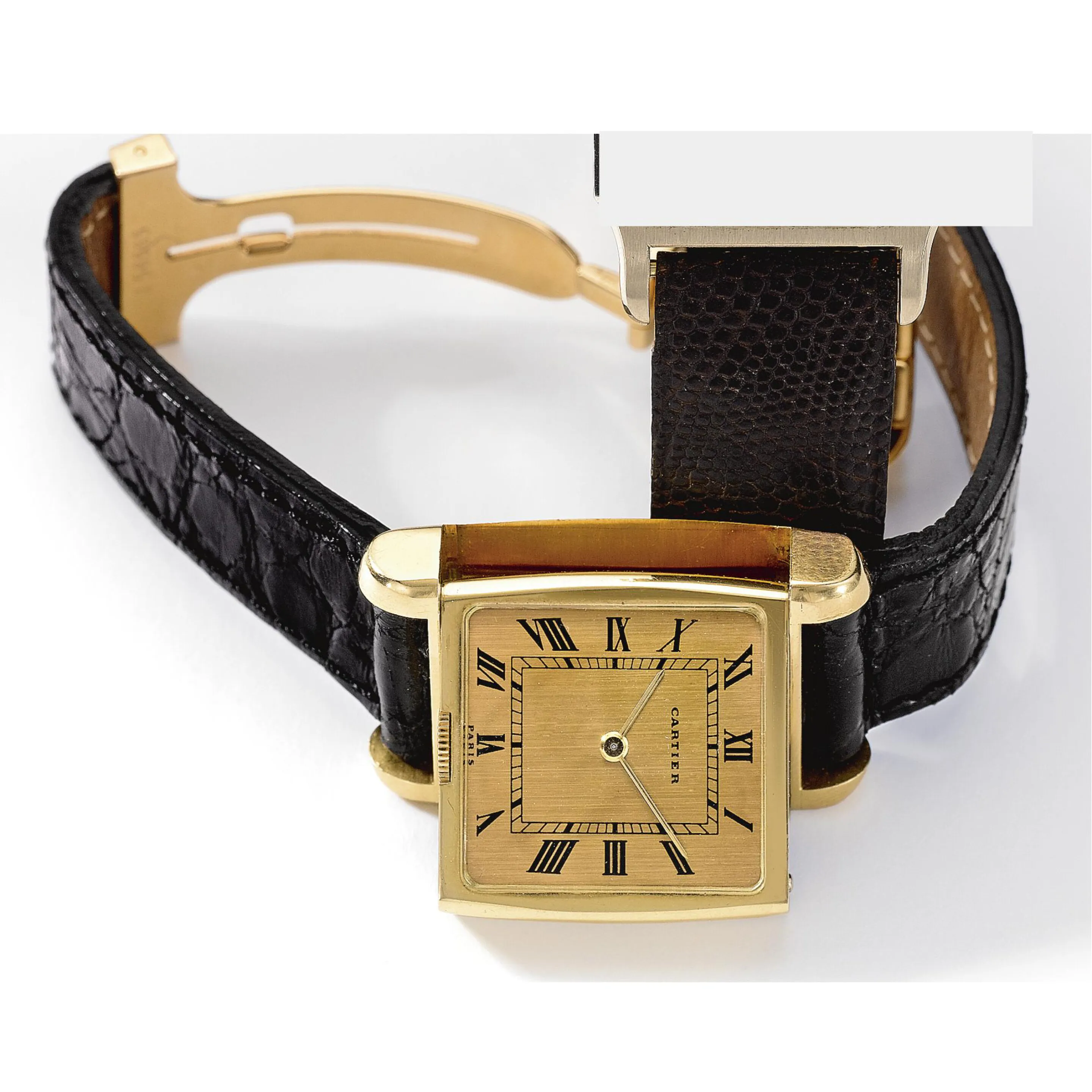 Cartier Cabriolet Reversible 35mm Yellow gold Champagne