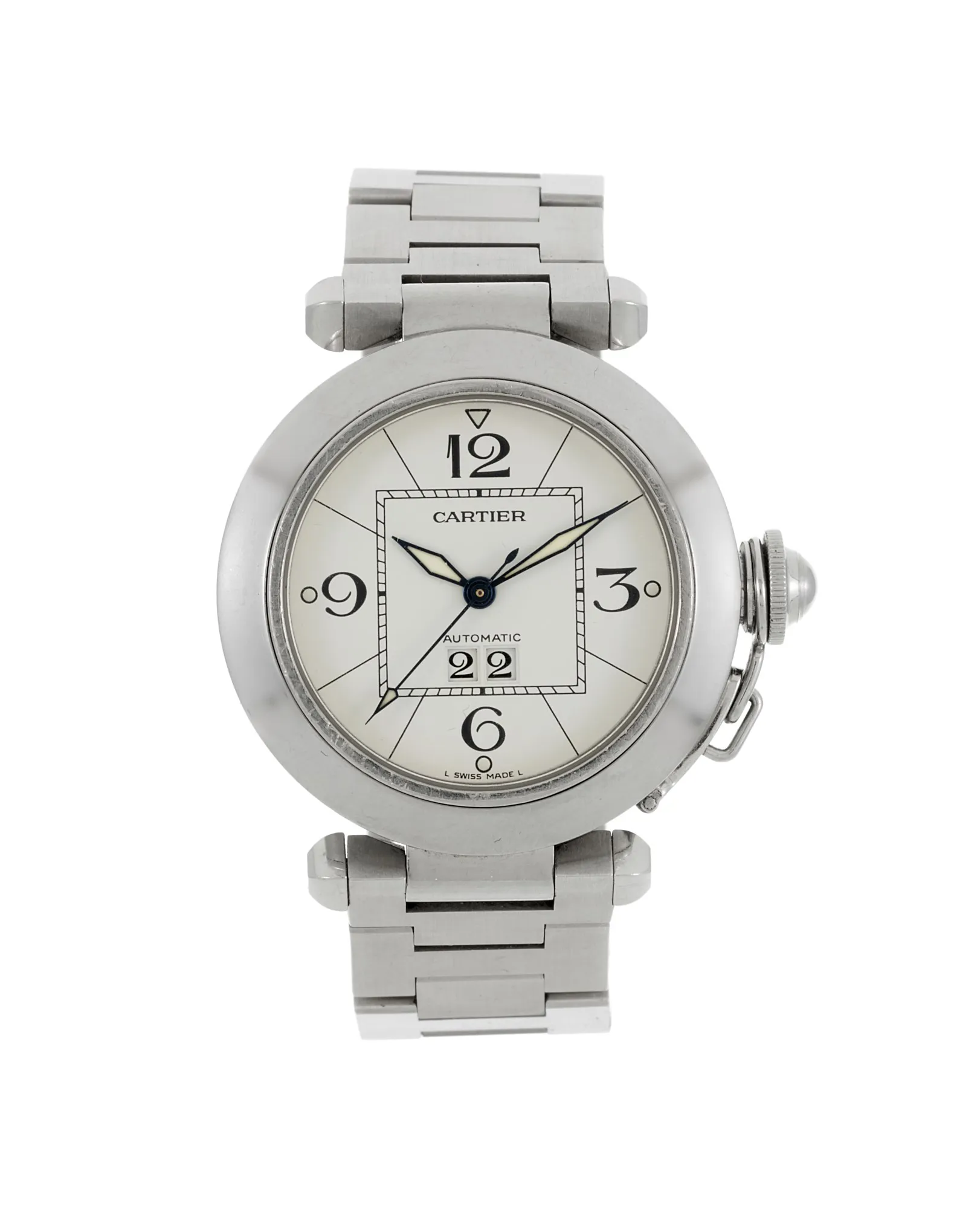 Cartier Pasha 2475 35mm Stainless steel White