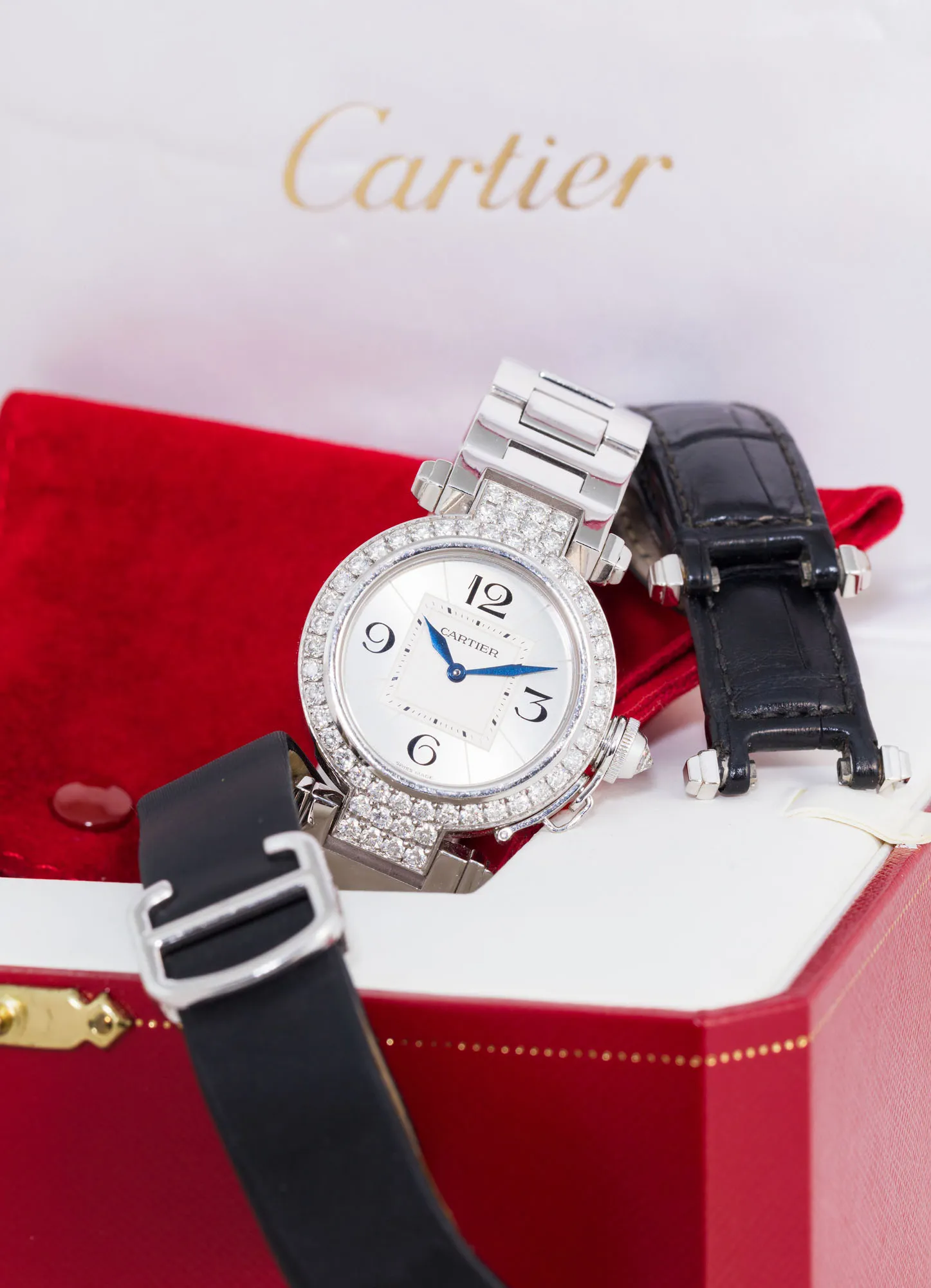 Cartier Pasha 2813 32mm White gold Silver 3