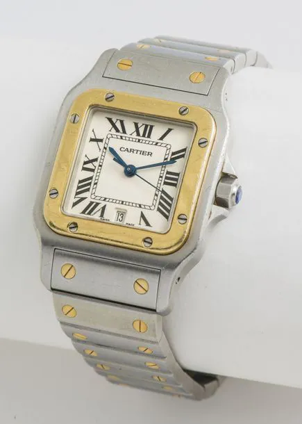 Cartier Santos 1566 29mm Yellow gold and Stainless steel Cream